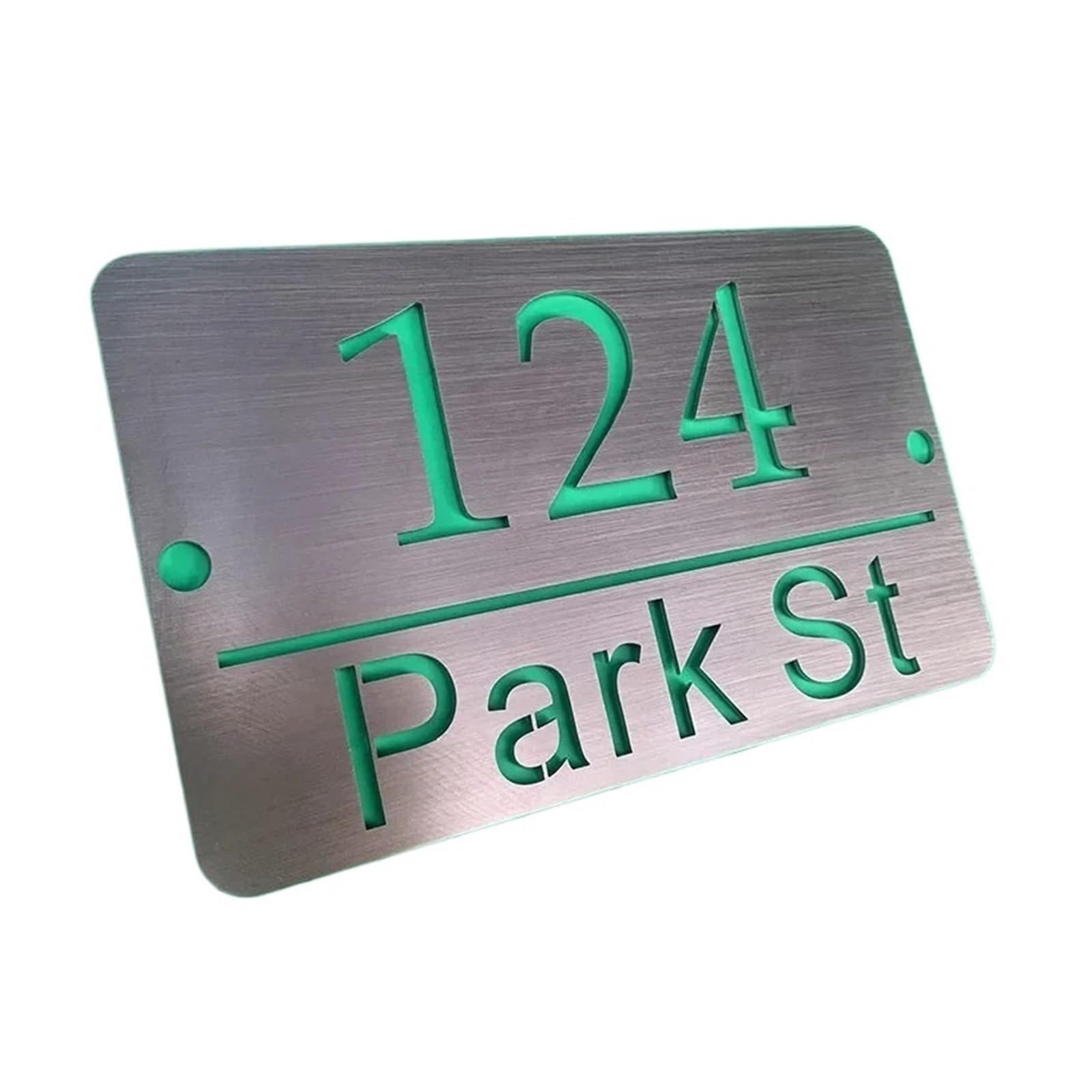 Plaques De Porte En Acier Inoxydable, 20cm/30cm, Creux, Numéros Maison, Signes Extérieurs Flottants, Rue, Route, Jardin, Panneaux D'adresse Métal, 1 Pièce(30 x 18 cm)