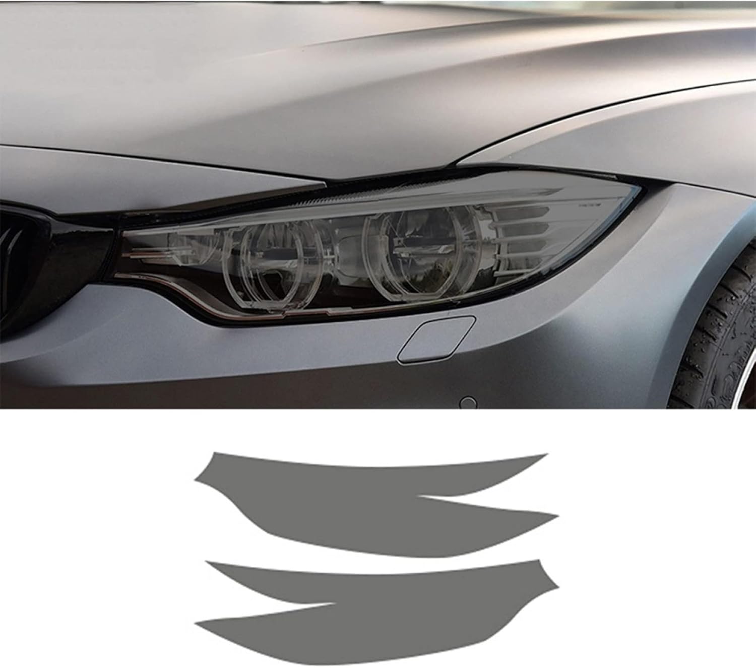 Car Headlight Protective Film for BMW M4 F82 F83 2014-2019, Smoked Black Tint Wrap Vinyl Transparent TPU Sticker,Transparent