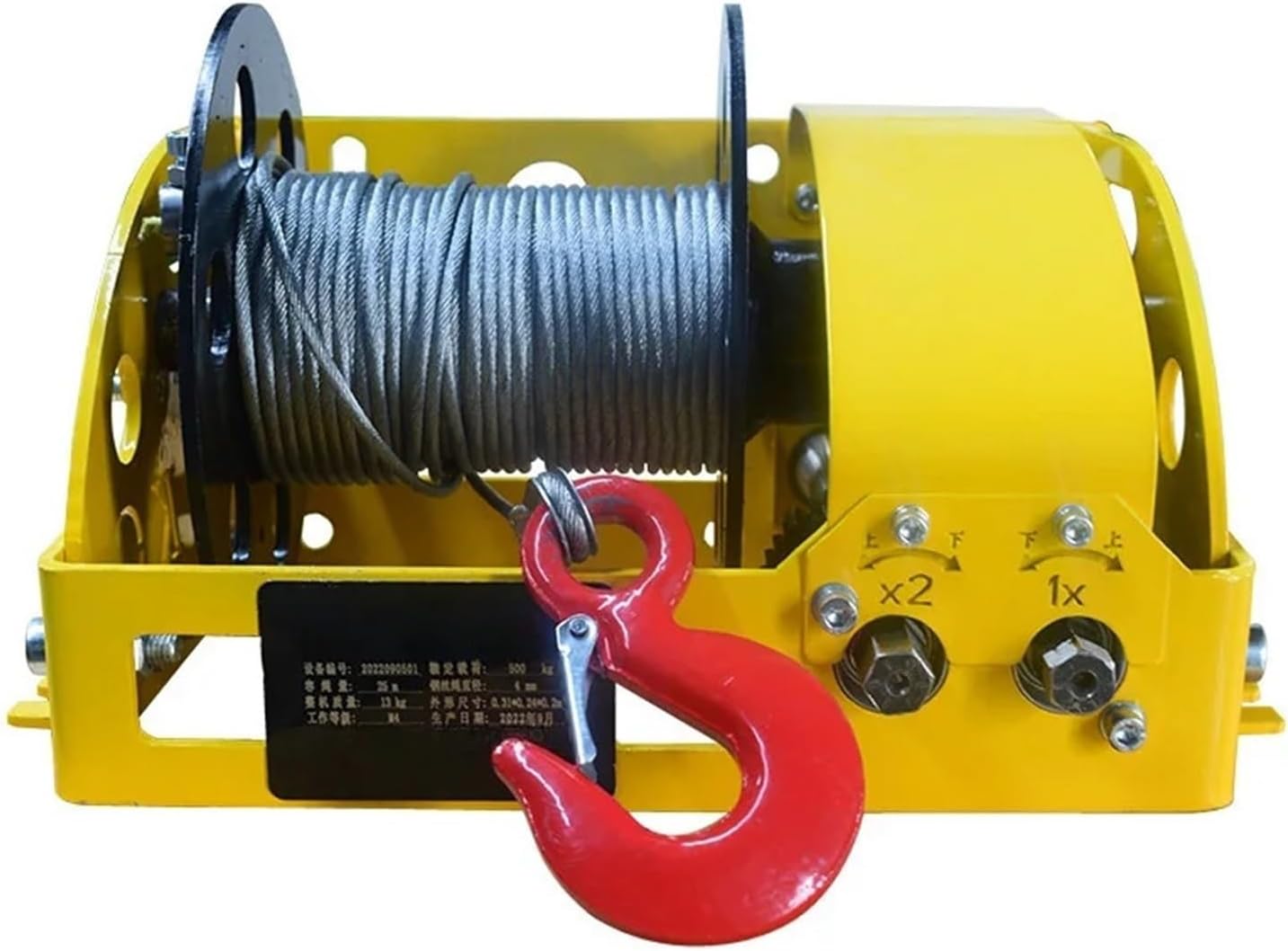 Hand Crank Winch, Hand-cranked Winch Mini Anchor Hand Operated Winch with Crack and Break Gear Worm Manual Hand Winch,Boat Trailer Winches