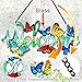 JOYBEE Butterfly On Branch Stained Glass Suncatcher,Butterfly Glass Panel Window Hanging Decor, Butterflys Ornament Garden Lover Gift for Mom Grandma