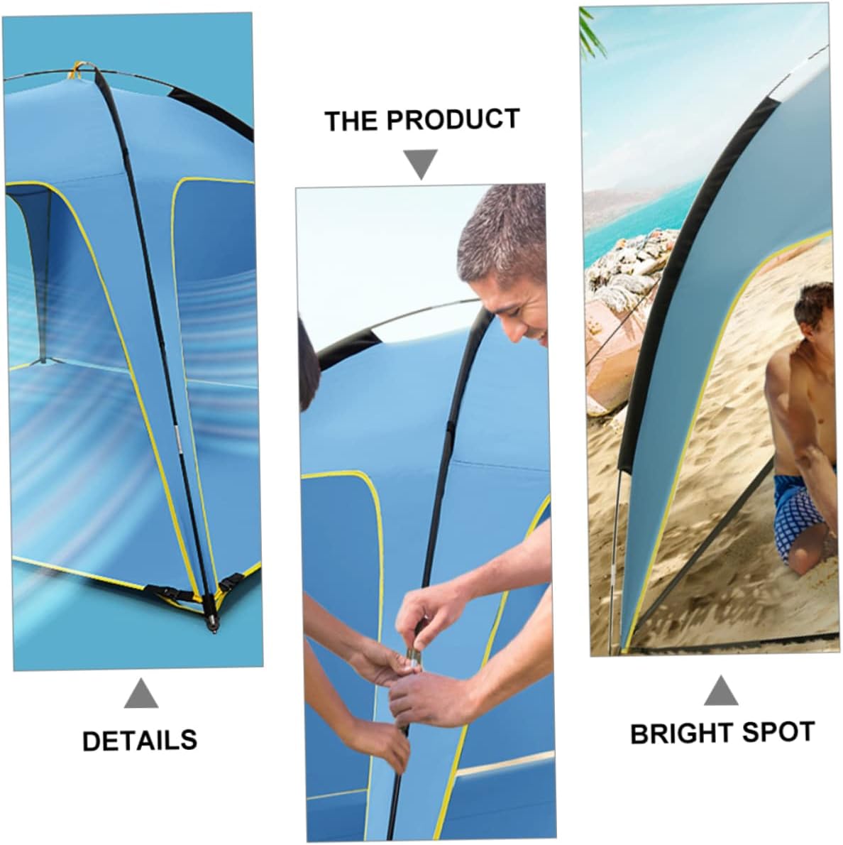 POPETPOP 1pc Outdoor Ventilated Polyester Sunscreen Tent Quick Opening Spacious Sided Design for Camping Hiking and Beach Trips Lightweight and Rainproof Easy Setup for Families and Boys