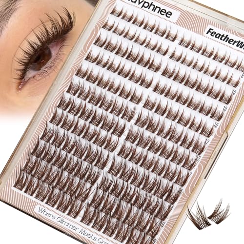 Mavphnee Brown Lash Clusters Wispy Eyelash Extensions Natural Lashes Extensions Pestaas Postizas Spiky Manga 8-16MM Individual Lashes with CC Curve For Edge Girl