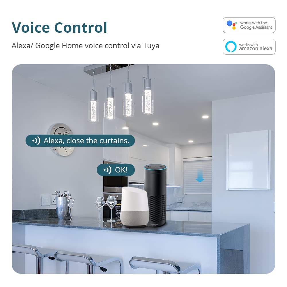 Motor de persiana enrollable inteligente WiFi recargable con batería integrada, funciona con Alexa y Google Home Voice/App Control, se adapta a tubos de 37 mm (control remoto de 1 vía + transpondedor