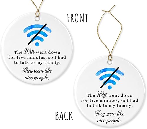 Miniatura 3 de LillaGifts Adorno de Navidad con WiFi Went Down  Divertido adorno de Navidad  Regalo de Navidad para familiares y amigos  Regalo de cerámica para