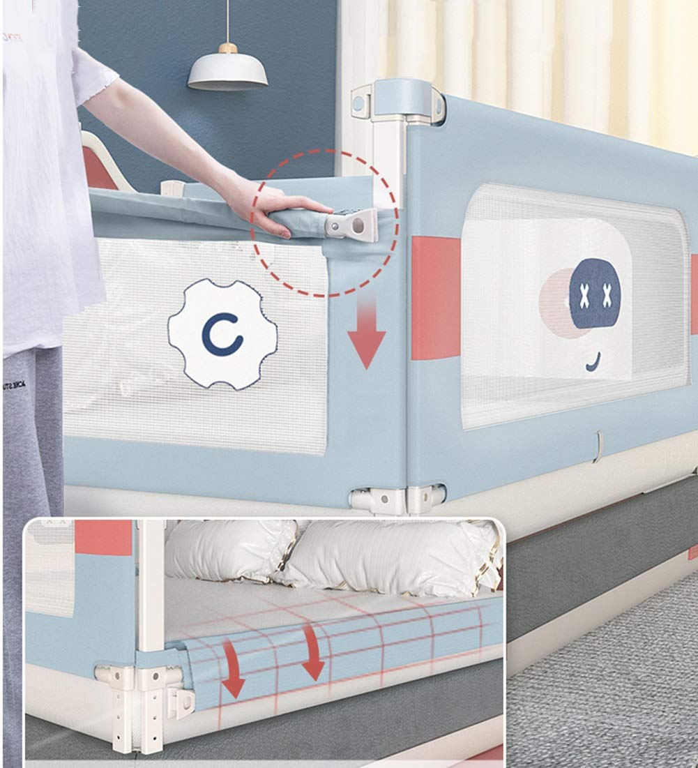 Rieles de Cama, Riel de Cuna Elevación Vertical Seguridad Protección del Sueño para bebés y niños, fácil de operar (Color : Grey, Size : 150cm)