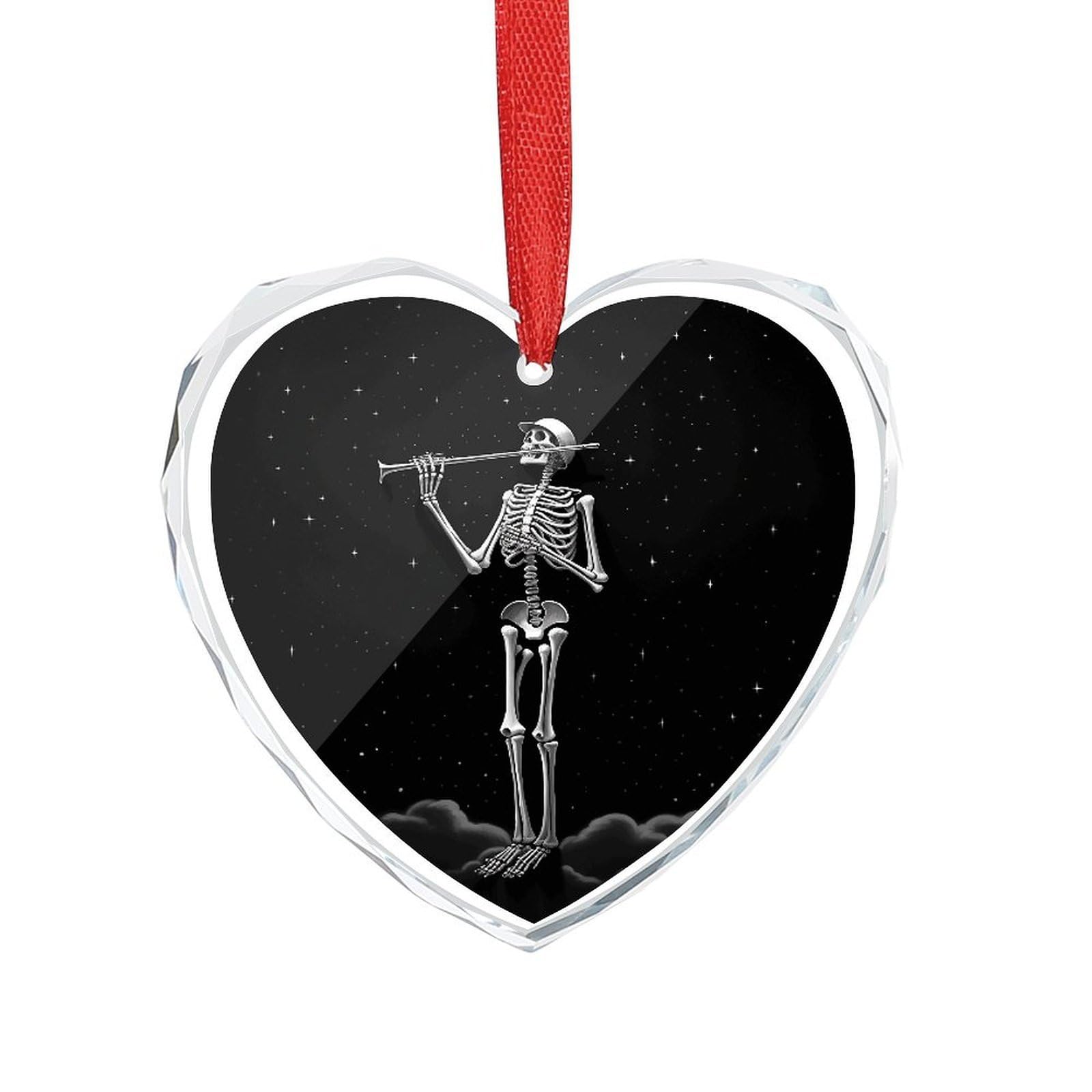 Wsoihfec Style Skeleton In The Night Engagement Gifts For Couples, Glass Ornaments Just Married Bridal Shower Decor, Heart Keepsake Decor For Bride & Groom