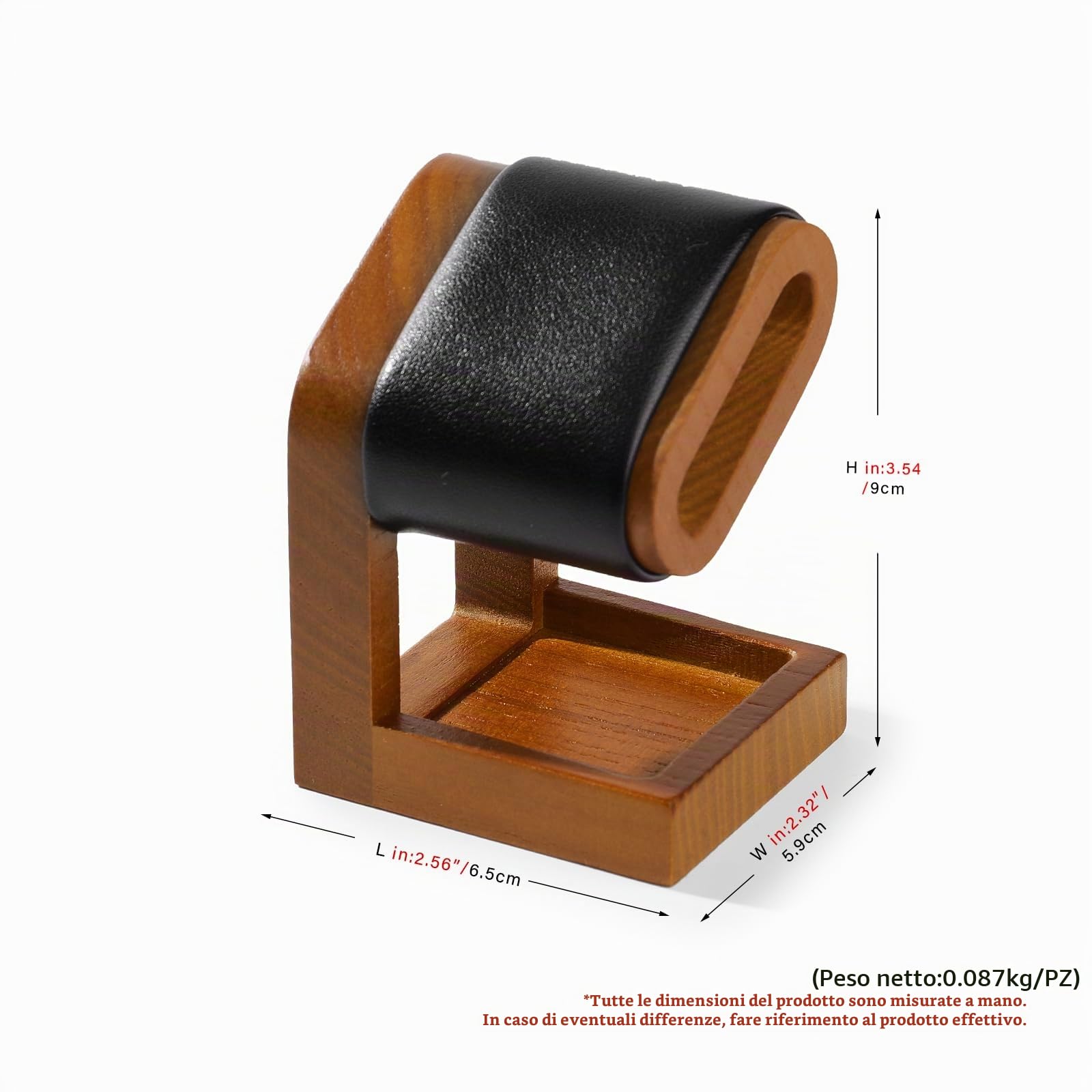 Oirlv Semplice Legno Massiccio Supporto per Orologio, Portaorologi In Legno,Portaorologi(Nero)