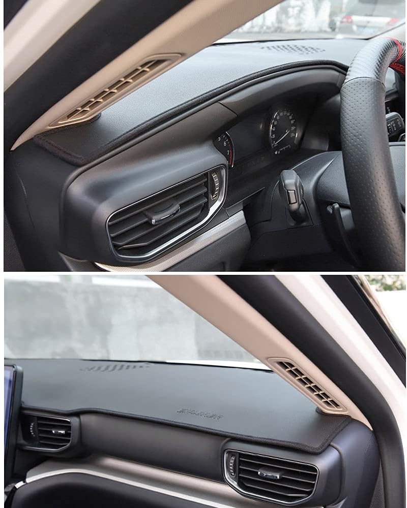 Rifoda for Ford Explorer Dash Board Cover Mat Center Console Cover Fit for Explorer 2020 2021 Instrument Panel Leather Material Cover Sun Shade pad