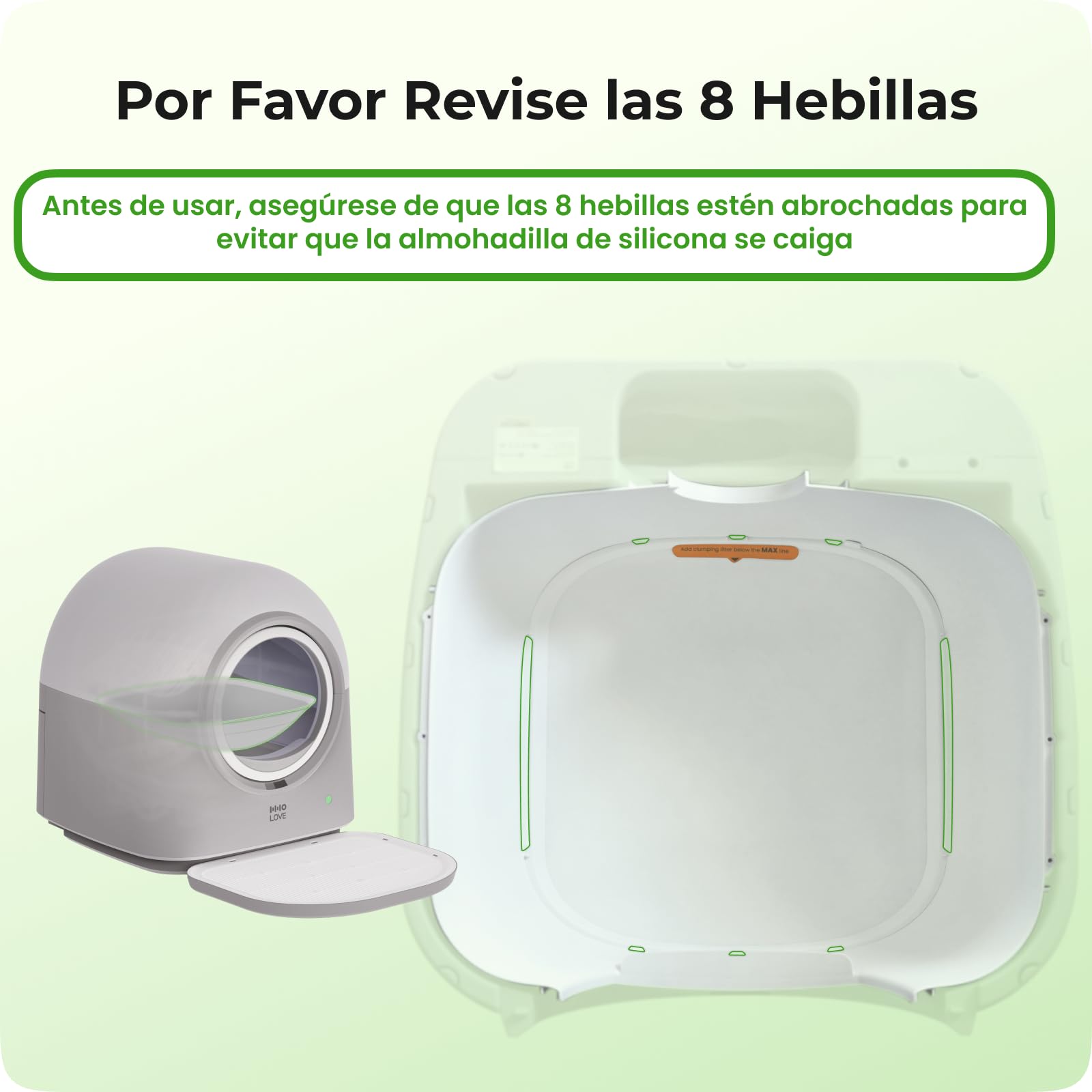 HHOLOVE Arenero Gatos Autolimpiable, Arenero Automático para Gatos con App WiFi, Control de Olores, Sensores Antiatrapamiento, Monitor de Peso, Capacidad de 60L para Varios Gatos (Gris)