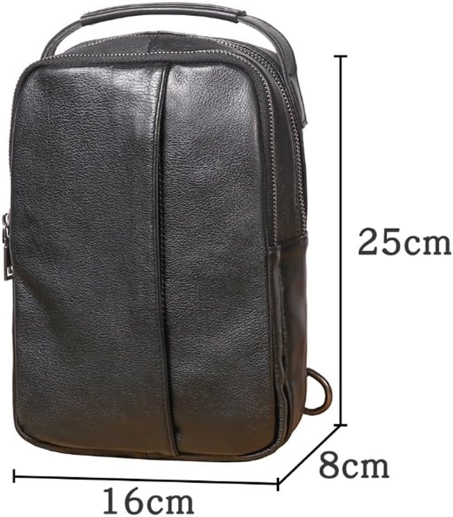 Men's Genuine Leather Crossbody Bag Single Shoulder Large Capacity Diagonal Carrying Soft