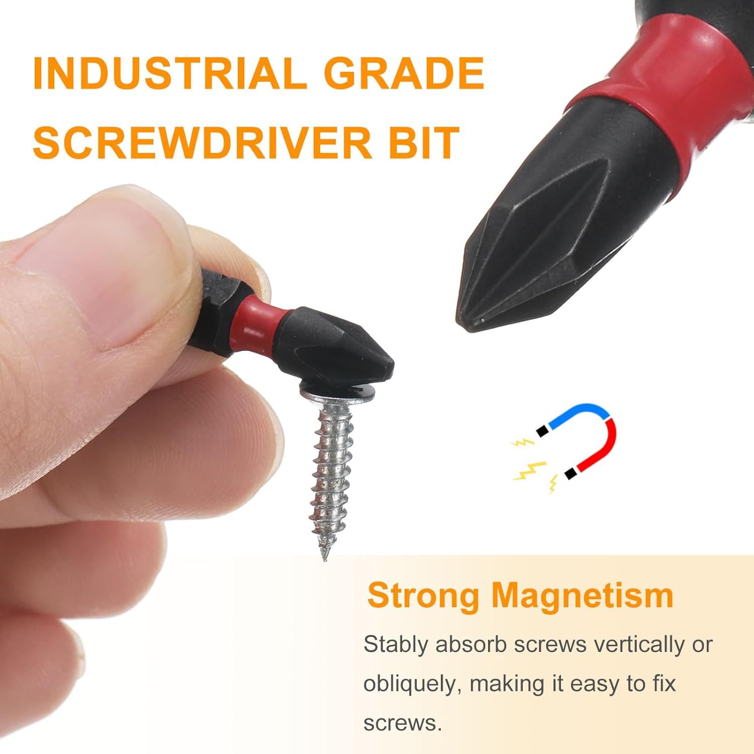 HARFINGTON 2pcs PH0 Phillips Screwdriver Bit 1/4" Hex Shank 25mm/1" Length Magnetic Cross Head Hex Bits S2 Steel Screw Driver Bit Industrial Grade Electric Drill Bits
