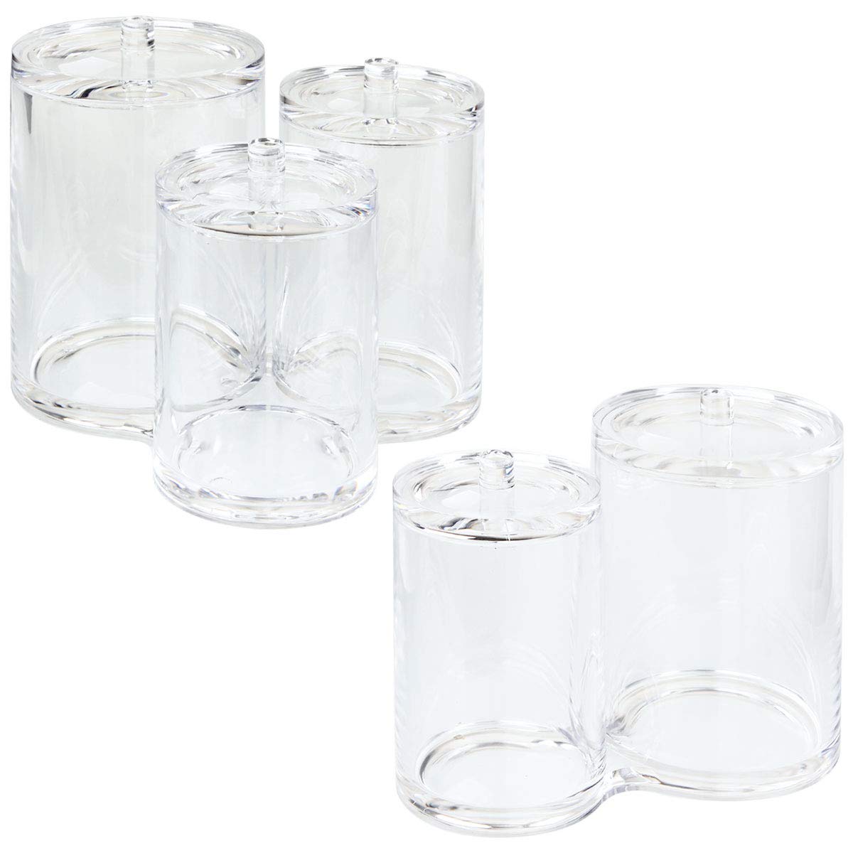 2 Pcs Q-tip Holder Clear Plastic Cotton Ball and Swab Holder Cotton Ball Holder Acrylic Cotton Ball Swab