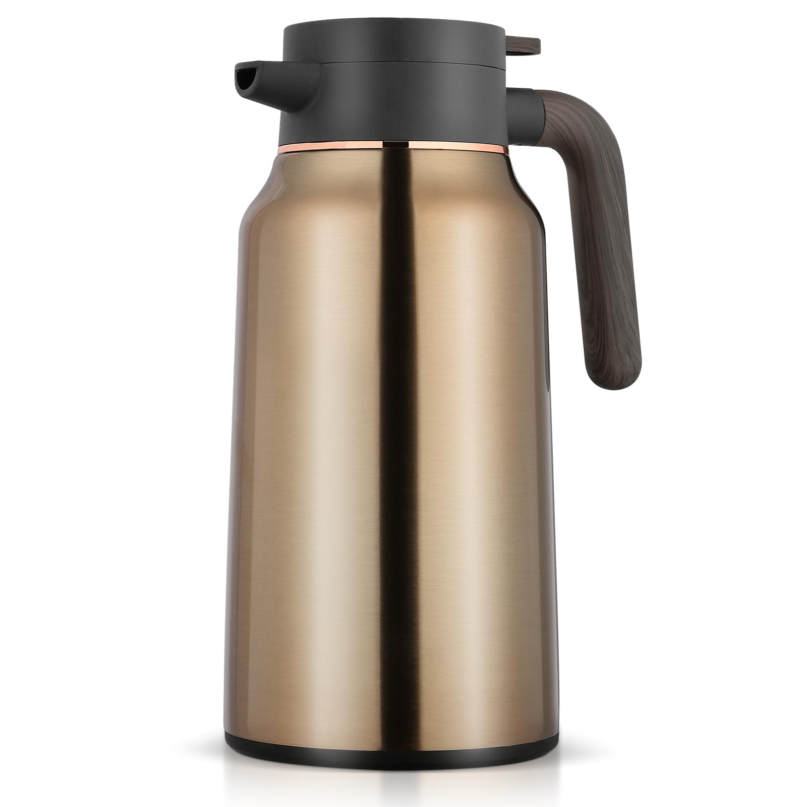 Carafe à café thermique 2L en acier inoxydable, distributeur isotherme