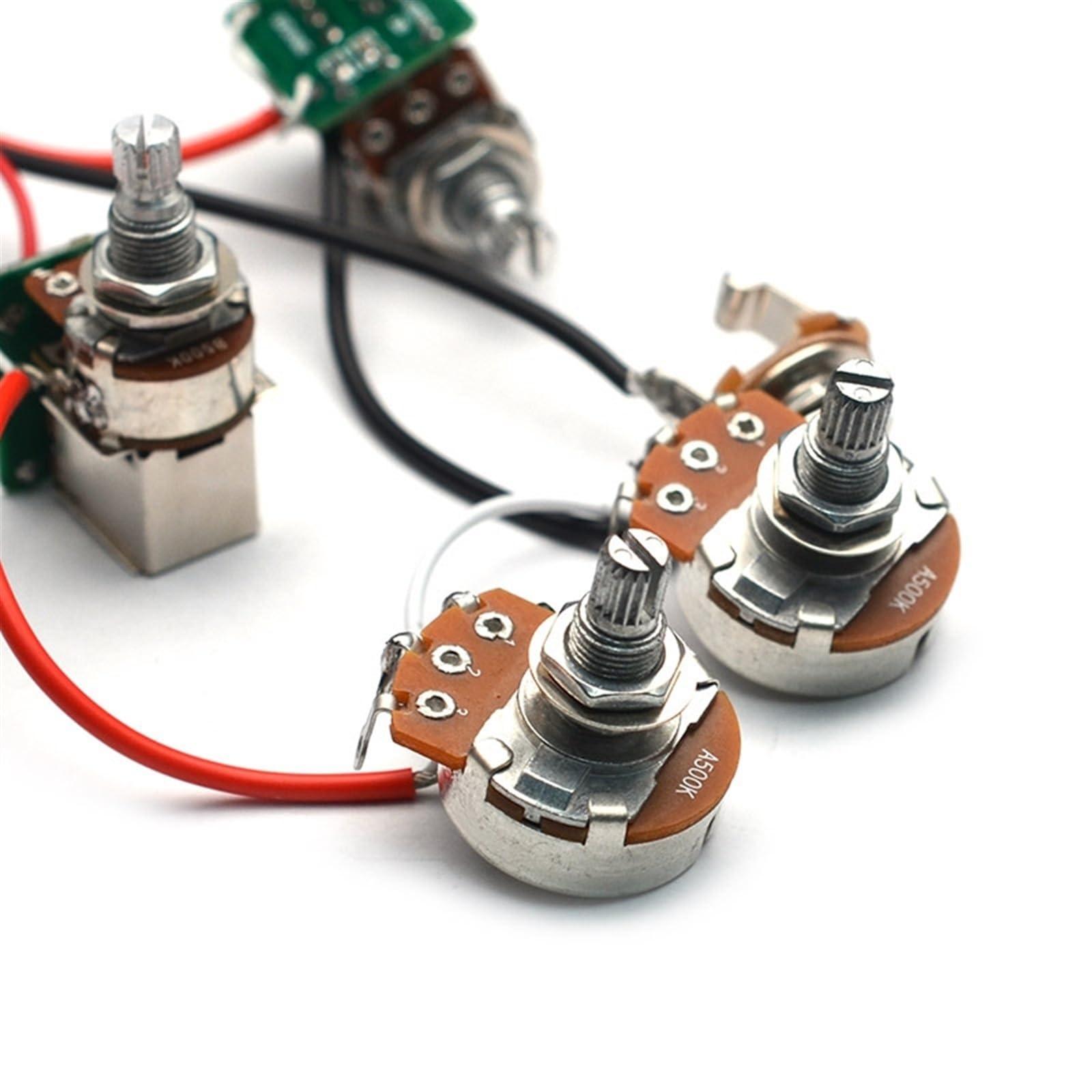 Arnés De Cableado Guitarra Conjunto De Cables Precableados Que Se Pueden Cortar En Un Solo Potenciómetro 2T2V 500K Para Guitarra Eléctrica LP