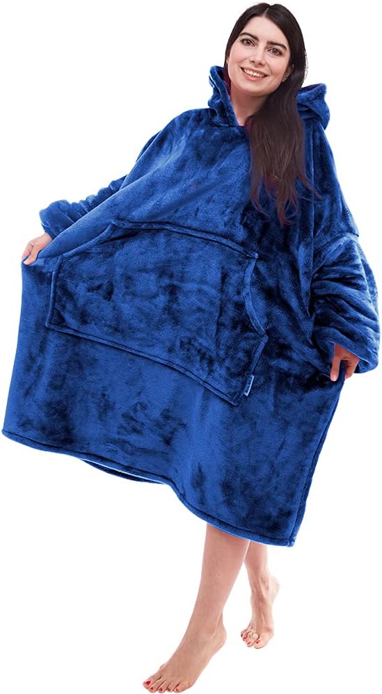 Oversized Wearable Blanket Hoodie,Extra Long & Warm Blanket Sweatshirt