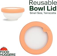Vista 2 de Food Huggers Tapas de repuesto para recipientes de almacenamiento de vidrio, tapas de silicona y vidrio que no se agrietan, se adapta a la mayoría