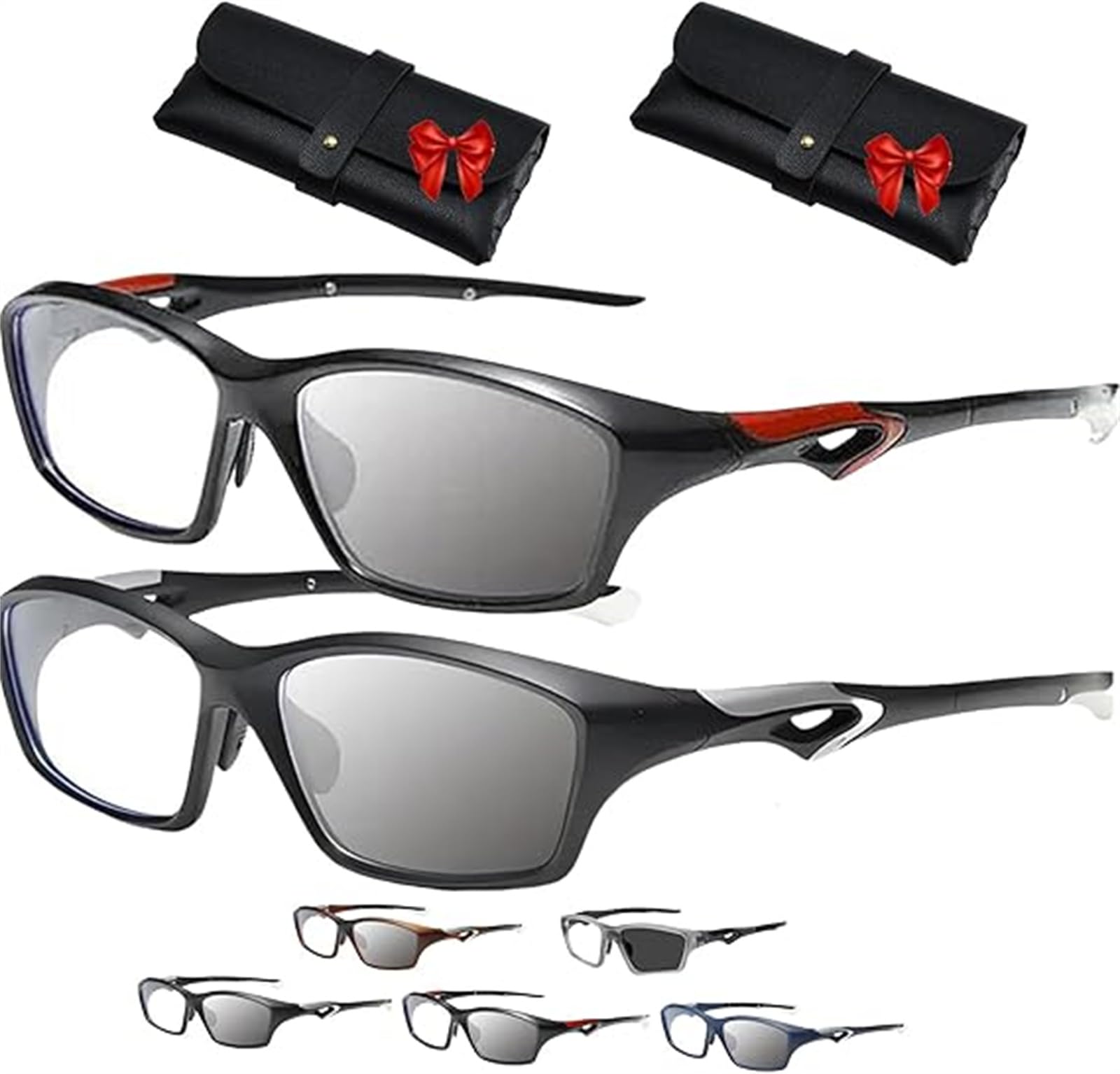 Sport Hollow Adjustable Temples Reading Glasses, Ultra-Light Photochromic Adjustable Reading Glasses