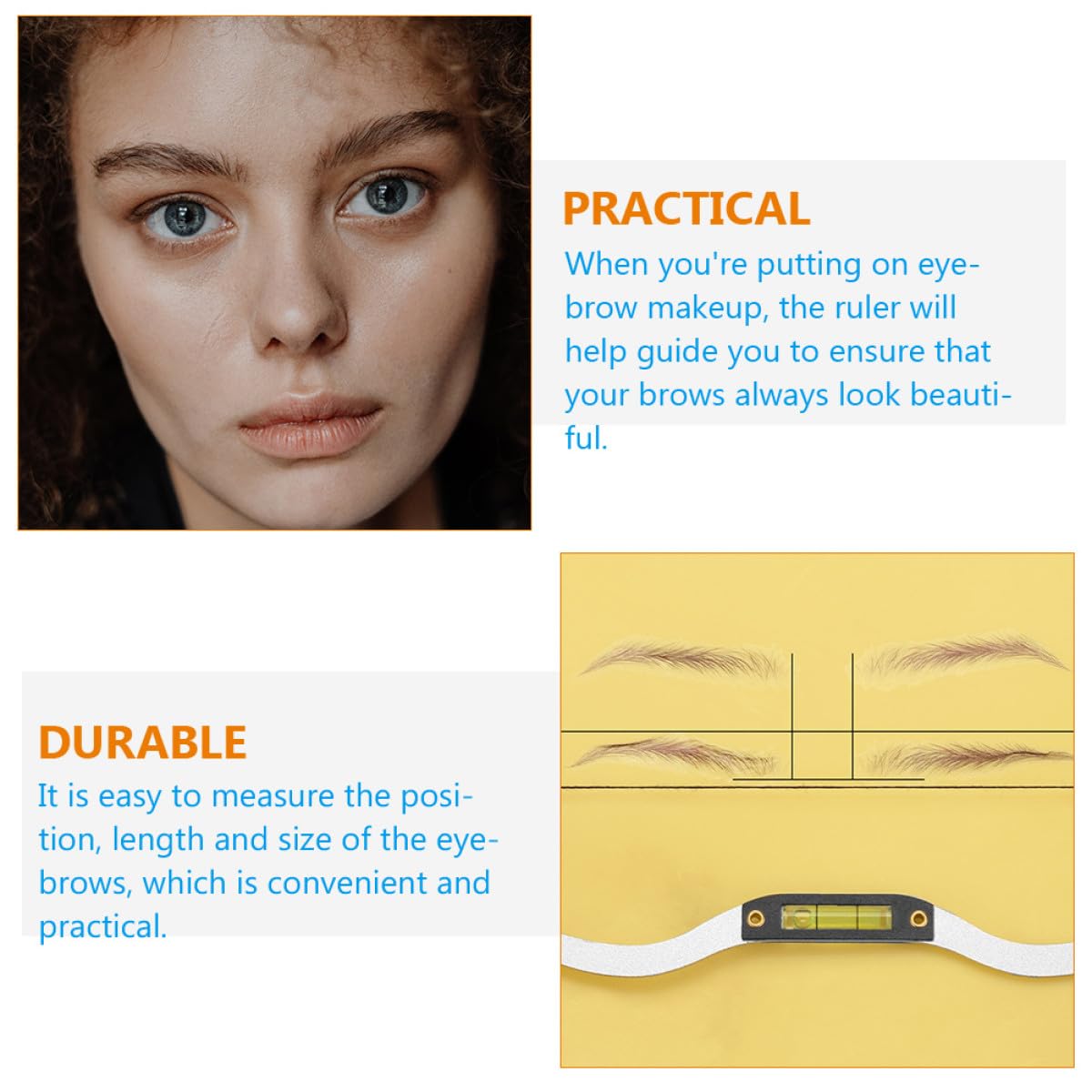 Professional Bow-shaped Eyebrow Ruler Silver Eyebrow Shaping Kit with Level Measure Tool for Tattoo — view 9