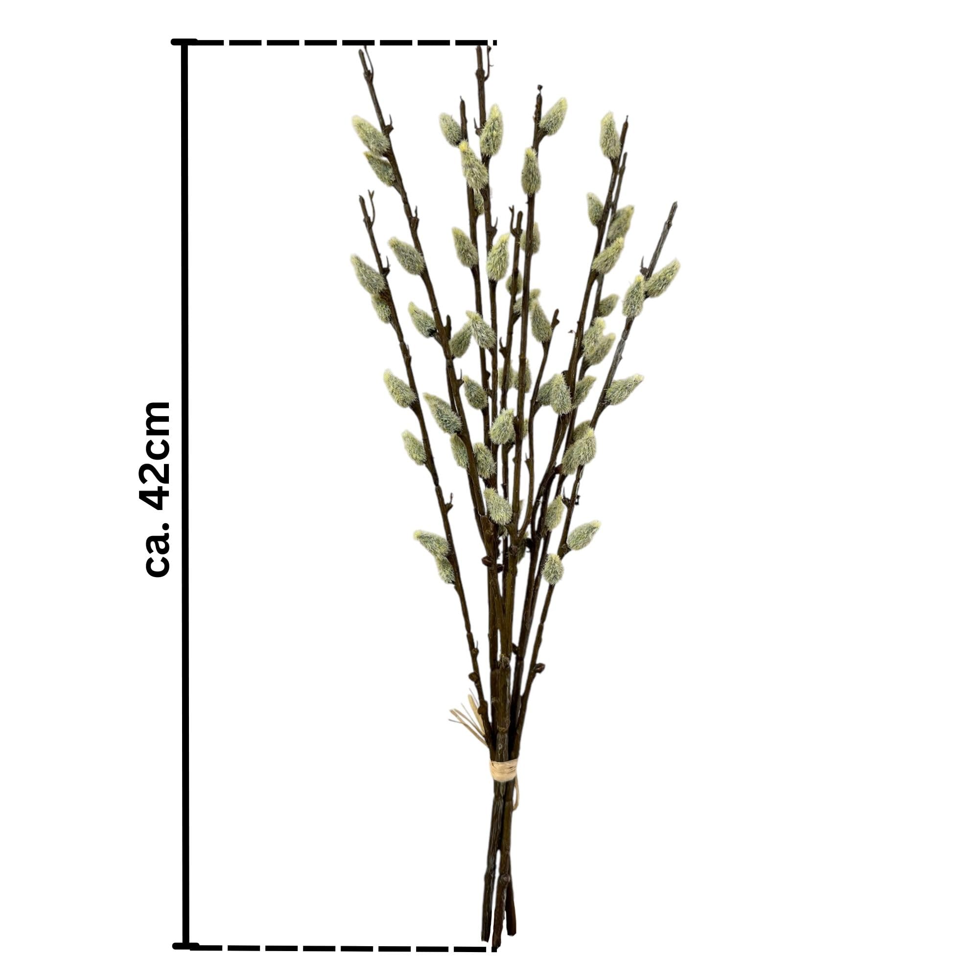 Künstlicher Weidenkätzchen-Bund 42 cm – Palmkätzchen Zweige für Frühlingsdekoration & Osterdeko – Deko Zweige für Vase & Kranz