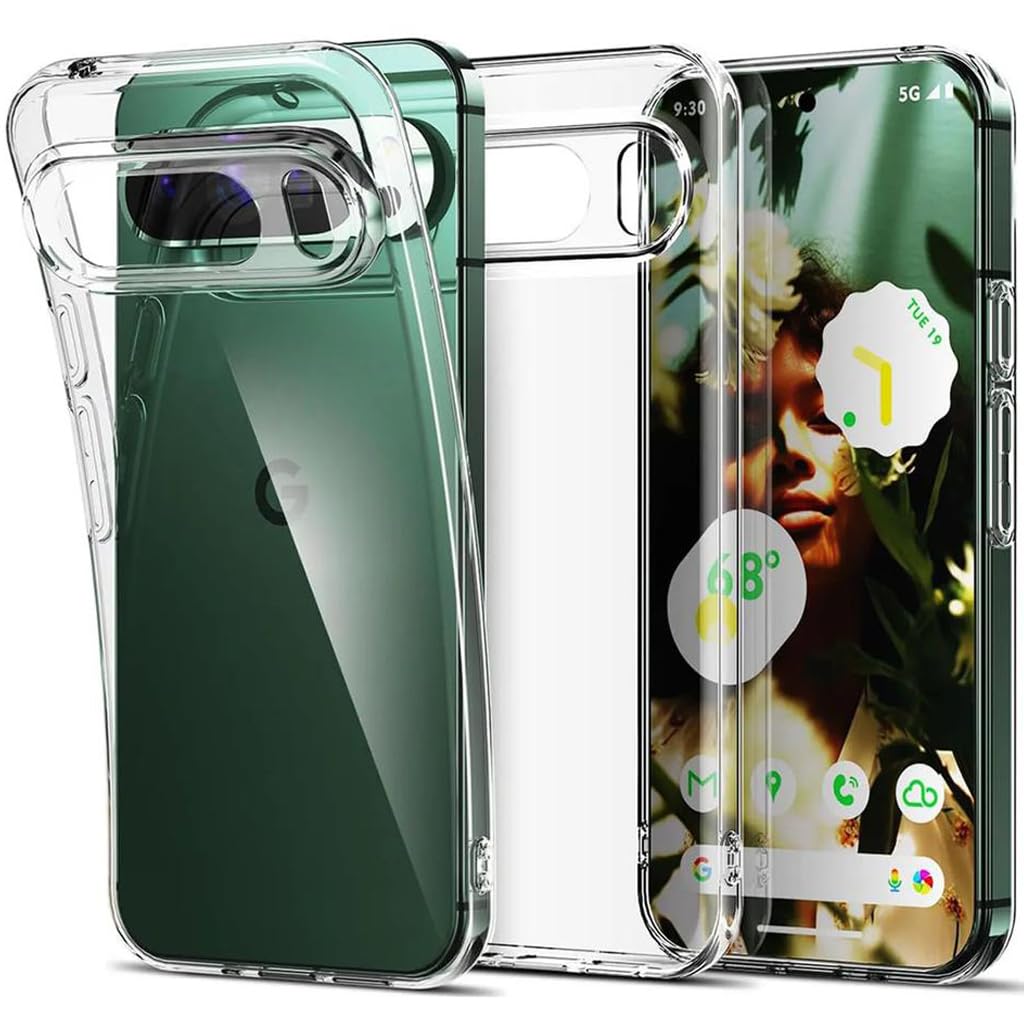 Oprimio Krystalicznie przezroczyste etui do Google Pixel 10 Pro [silikonowe etui] [% 100 przezroczyste] [niemiecki materiał] [ultra cienkie] przezroczyste etui na telefon komórkowy do Google Pixel 10