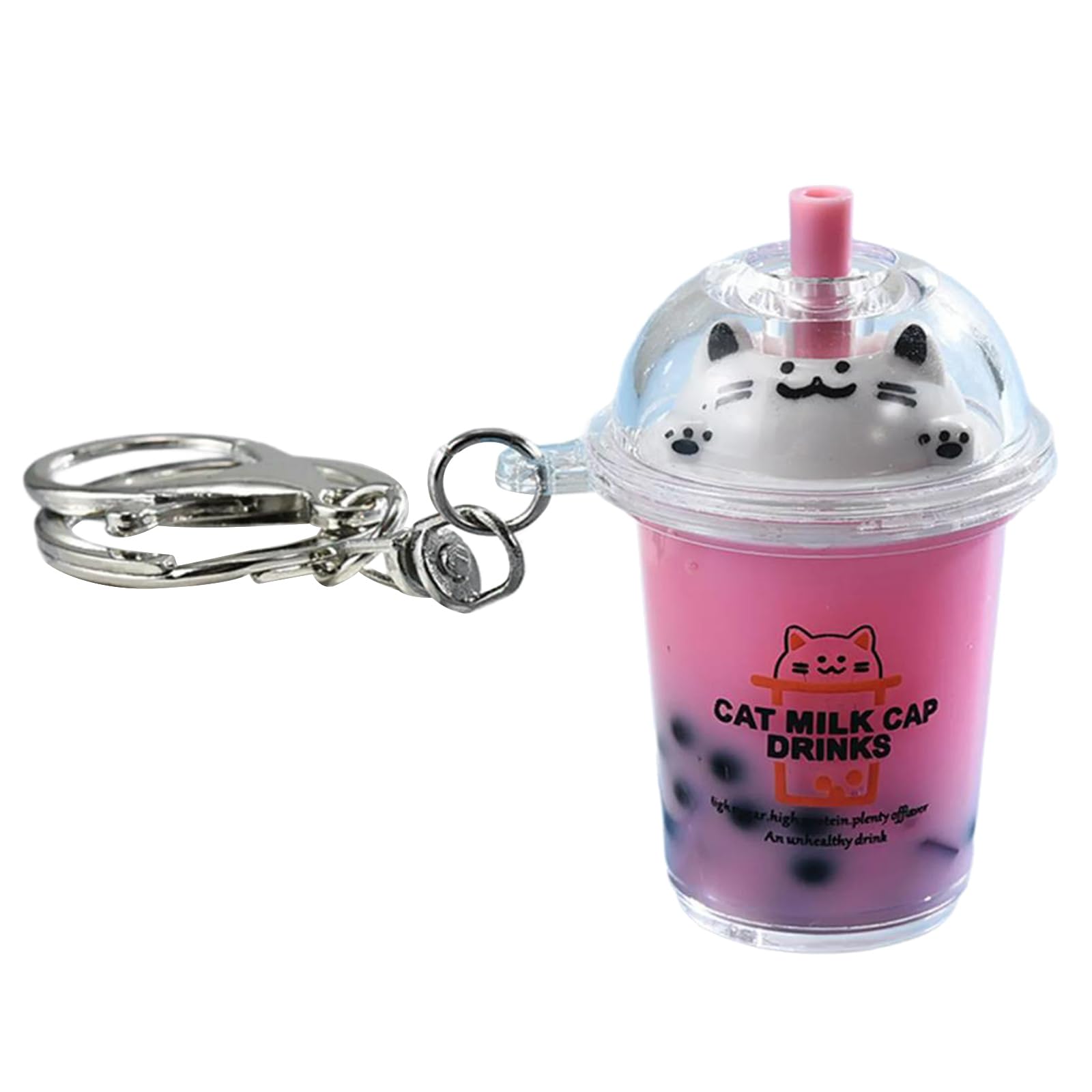 jklymm Cartoon Bubble Teas Keychain Acrylic Backpack Pendants Milk Teas Chain Charm Ornament Keyring Jewelry Acrylic Chain