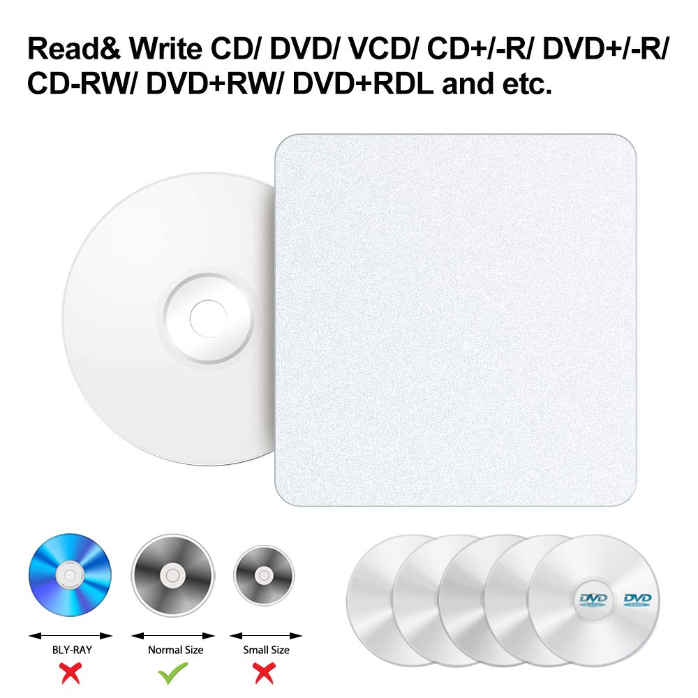 VersionTECH. External DVD CD Drive, USB Type C Portable External Ultra Slim Superdrive Burner Optical Drive CD RW DVD RW Disc Duplicator Compatible with Mac MacBook Pro Air iMac and Laptop