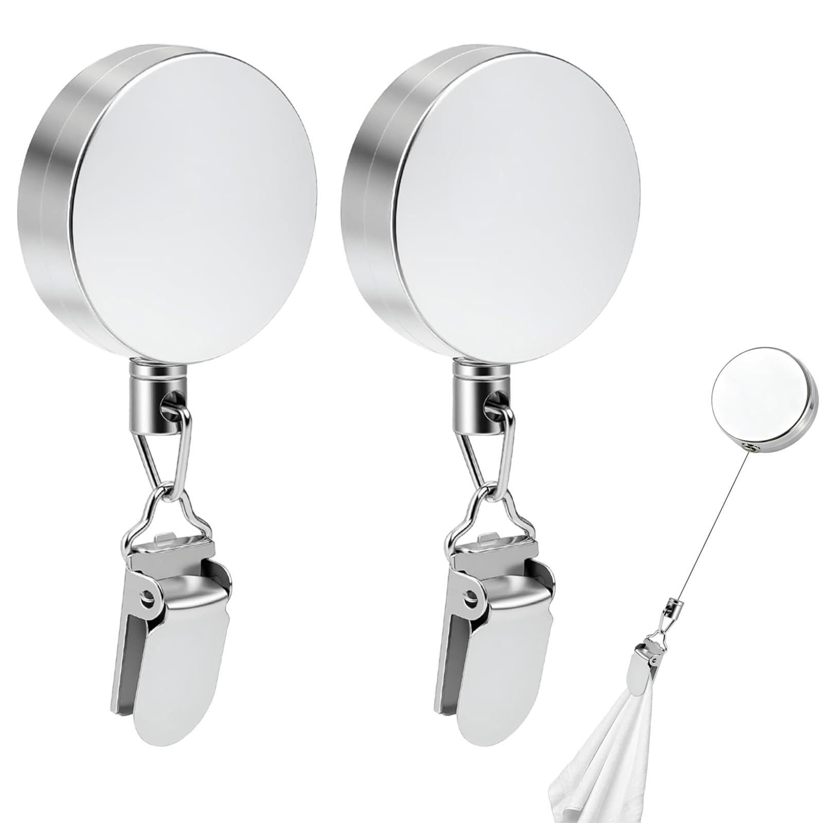 Retractable Towel Clip Holder Self Adhesive Towel Hooks for Kitchen