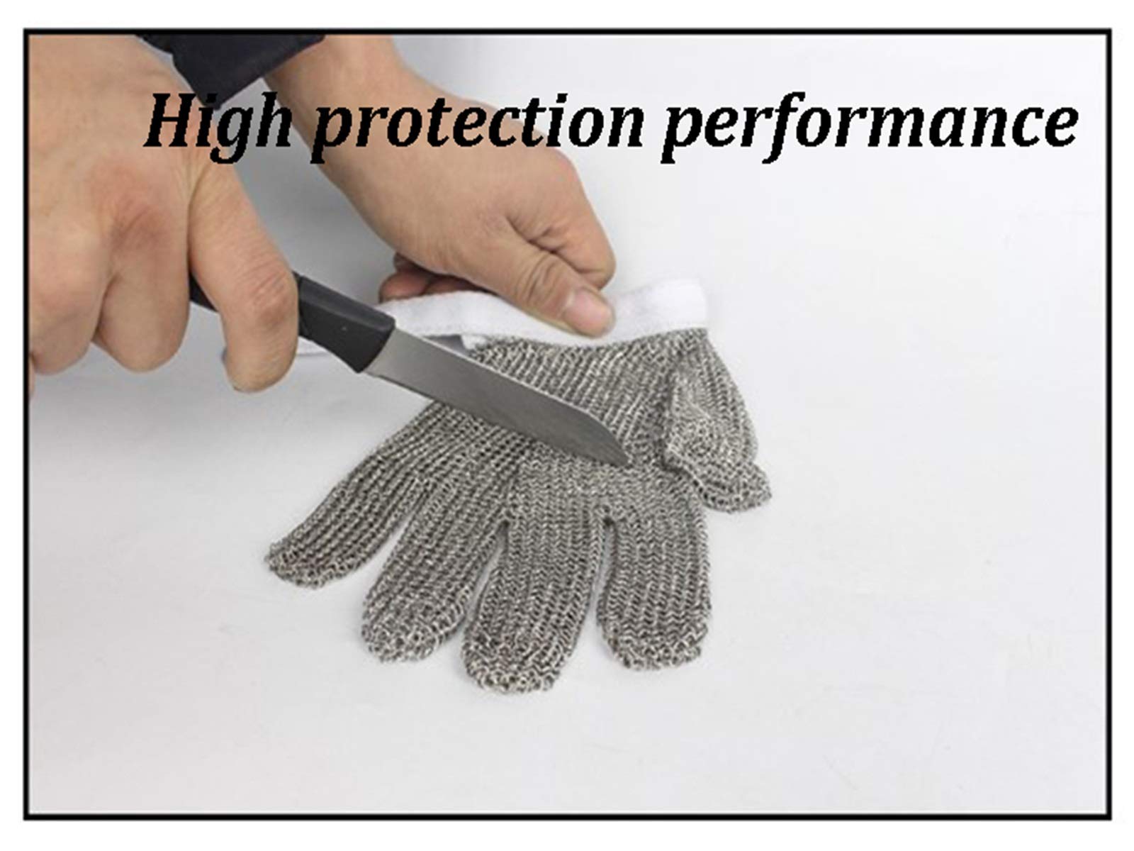 Guantes Anticortes, Guantes Resistentes a Cortes de Acero Inoxidable con bisagras, Nivel 5, protección de Seguridad, universales para Trabajo Izquierdo y Derecho.