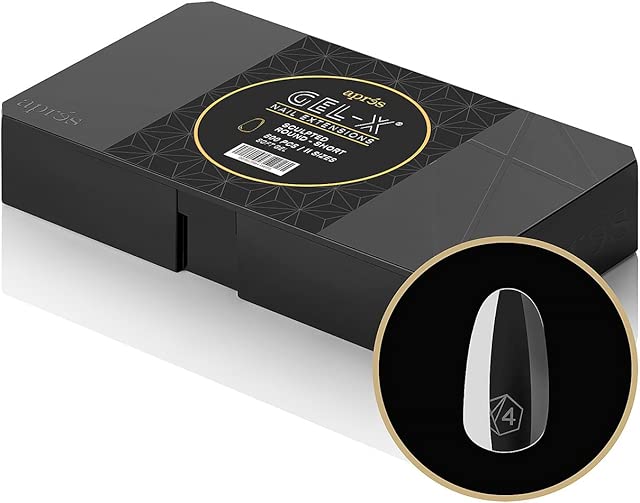 Apres Gel-X® Sculpted Round Short Tip Box | 500pc Gel-X Tips, 11 Sizes 00-9, Premium Quality