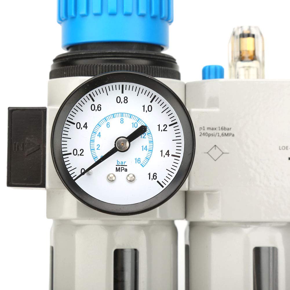 G1/2" Luftkompressorfilter，1-16bar Luftkompressorfilter Öl Wasserabscheider Filter mit Regler Manometer