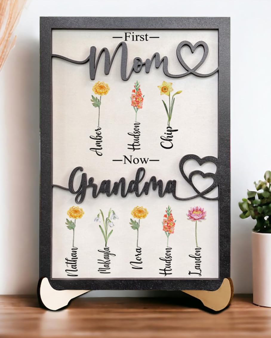 Amazon.com: First Mom Now Grandma Mothers Day Custom Plaque