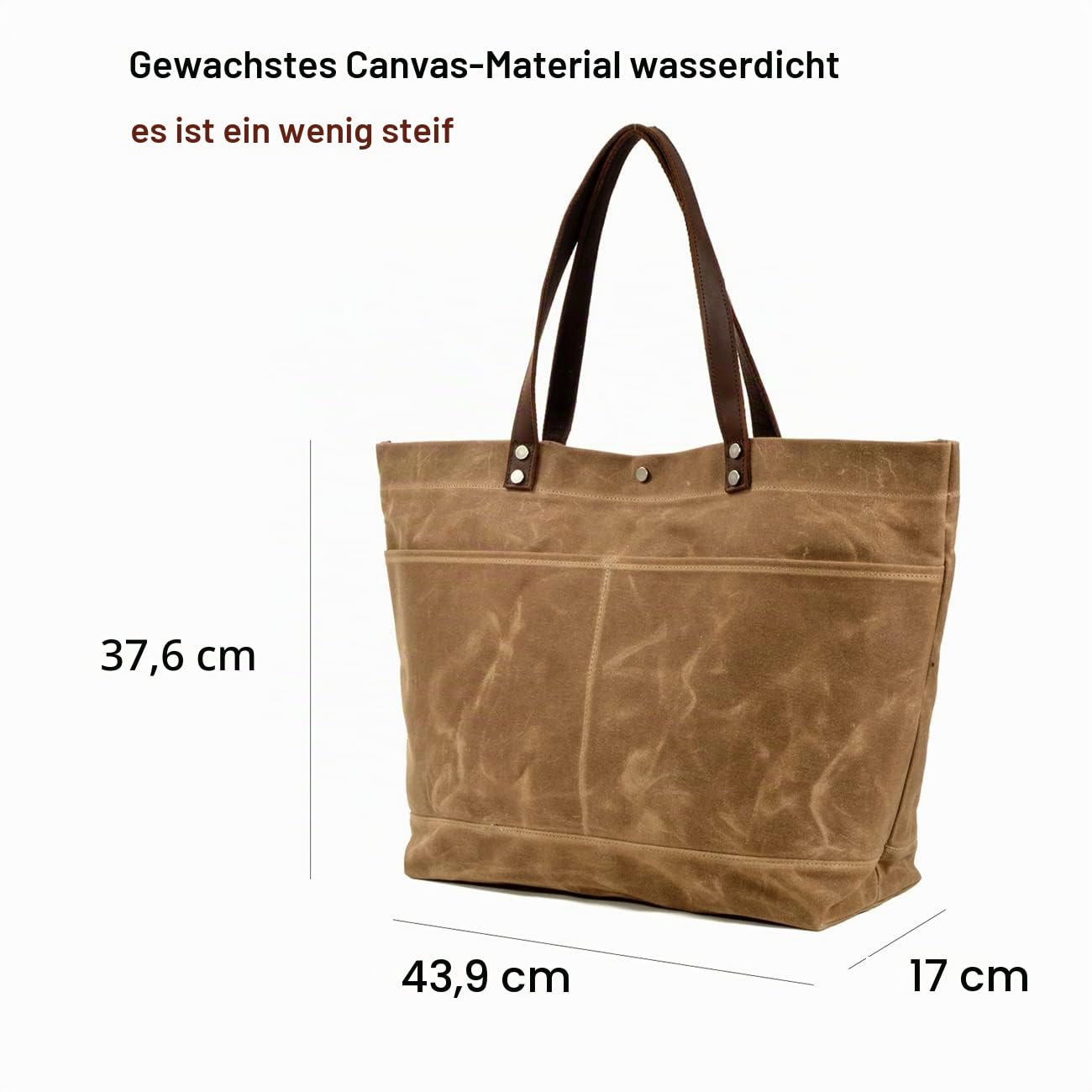 WUDON Waxed Canvas Travel Tote Bag - Extra Large Carryall Shoulder Bag for Women