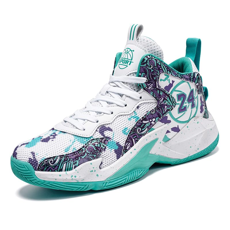 Aiscahent Kids Basketball Shoes, Mesh Cloth Casual Sports Basketball Shoes Breathable Comfortable...