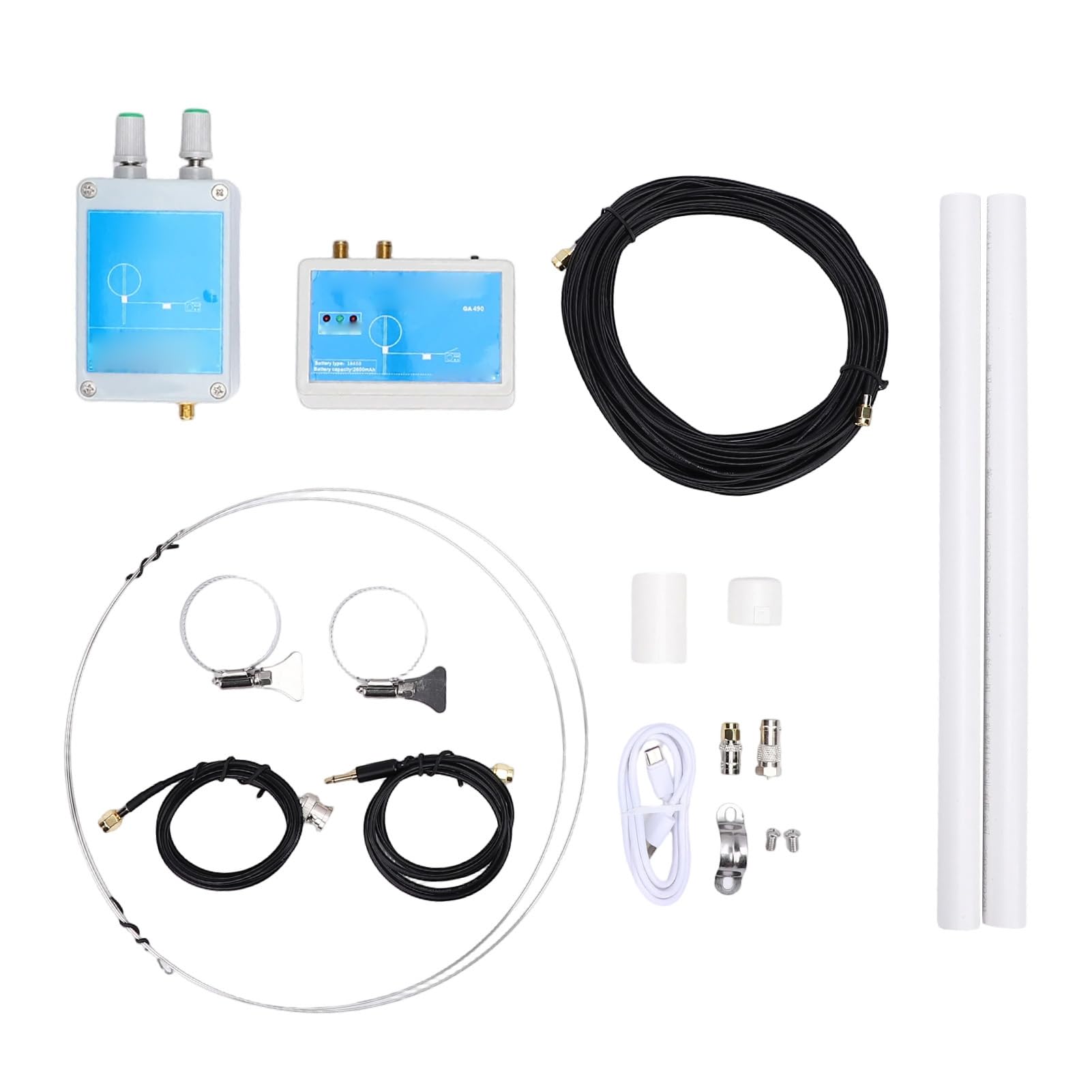 Bewinner Ad Anello Attiva 100kHz-179MHz MW SW Radio Ad Onde Corte per Esterni con Batteria da 2600mAh, Anello SDR Portatile per Desheng TEF6686, 19,7 Pollici / 50 Cm (15M)