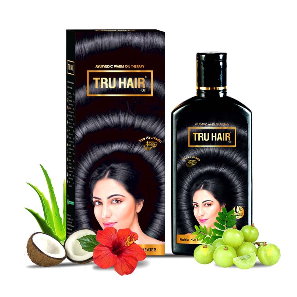 Tru Hair Ayurvedic Hair Oil With Bhringraj Amla Hibiscus For