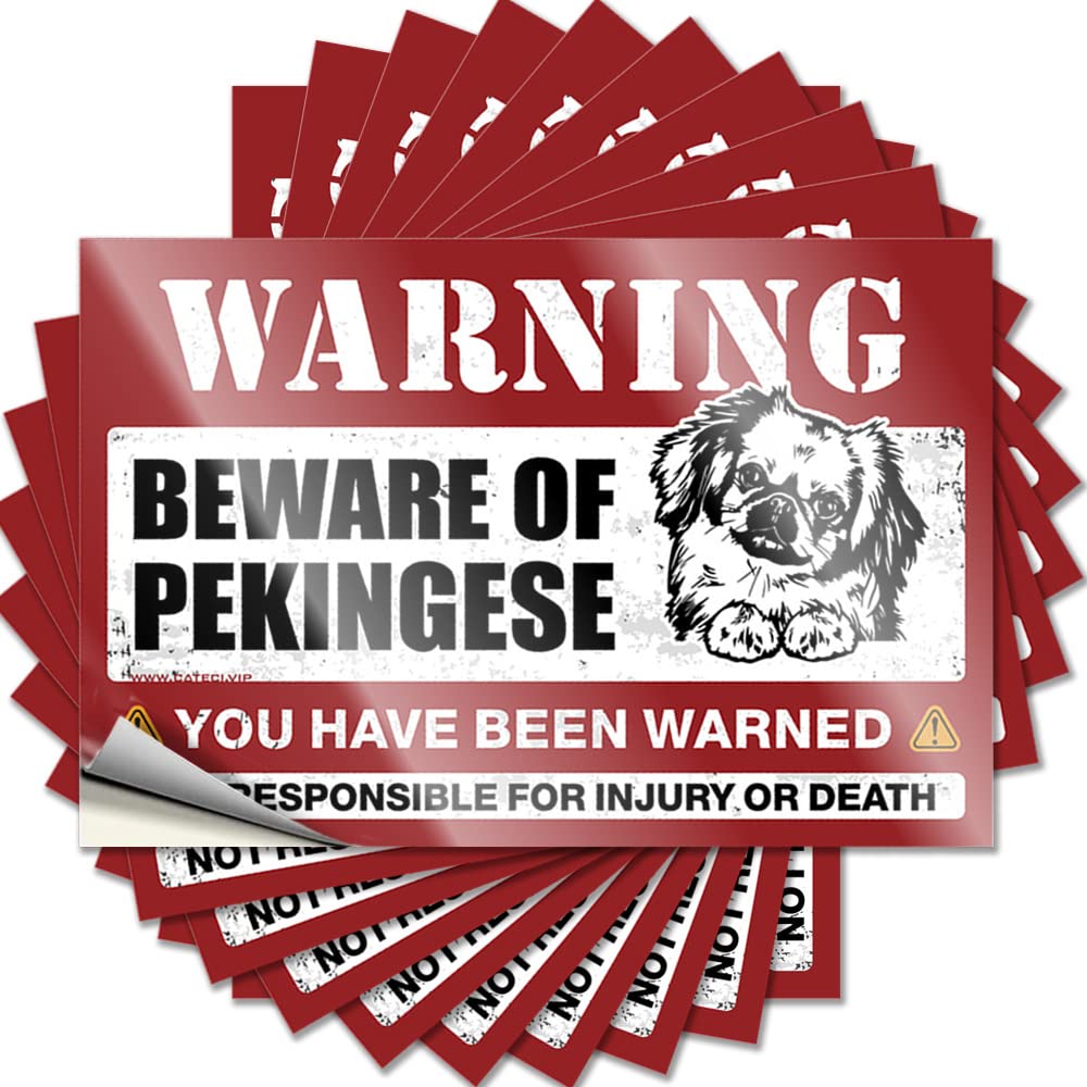 Decal Autumn Emo Bottle Beware of Pekingese - No Residue Decals for Beer(12X18CM)