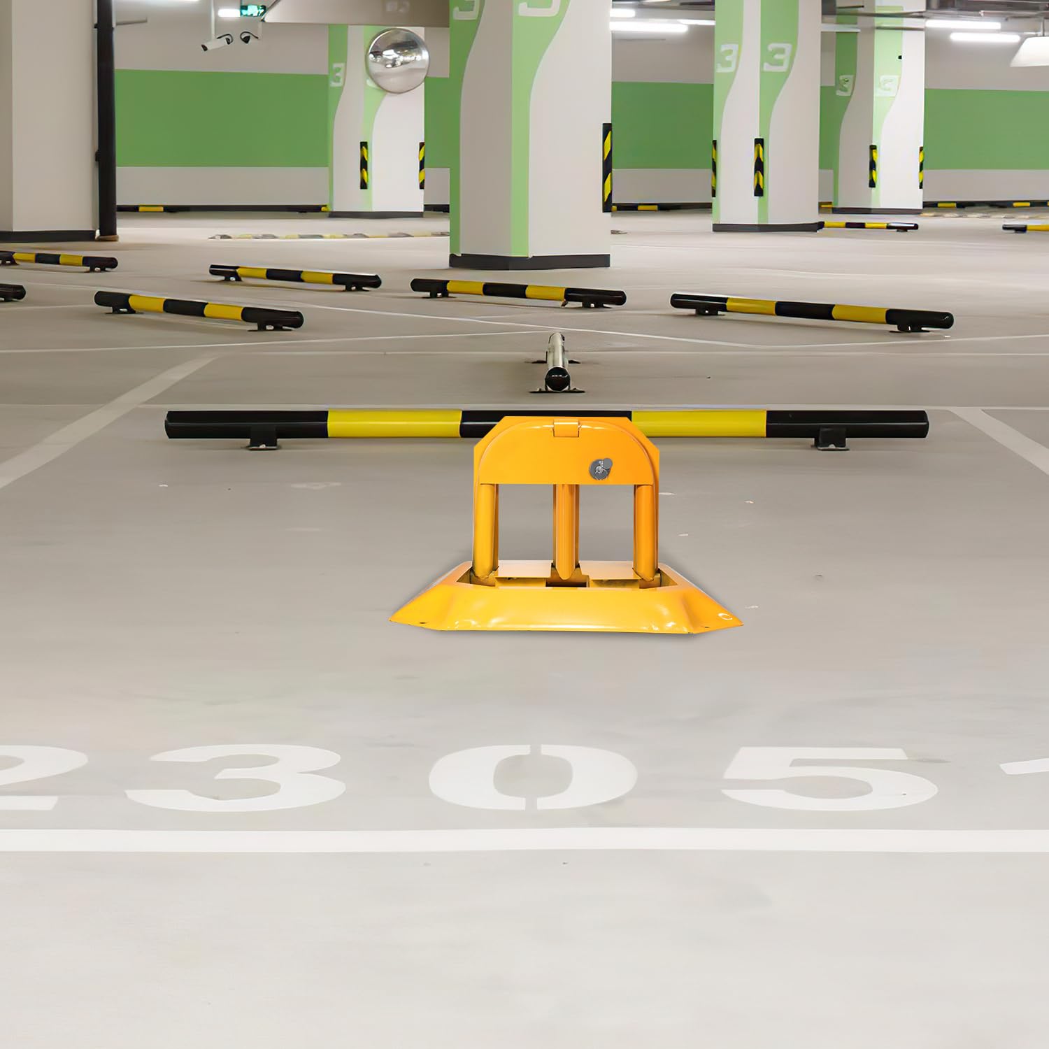 Sbarra per parcheggio pieghevole, blocco per parcheggio con 3 chiavi, portata fino a ca. 5000 kg, per parcheggio aziendale e posteggio, per protezione contro parcheggiatori abusivi, giallo