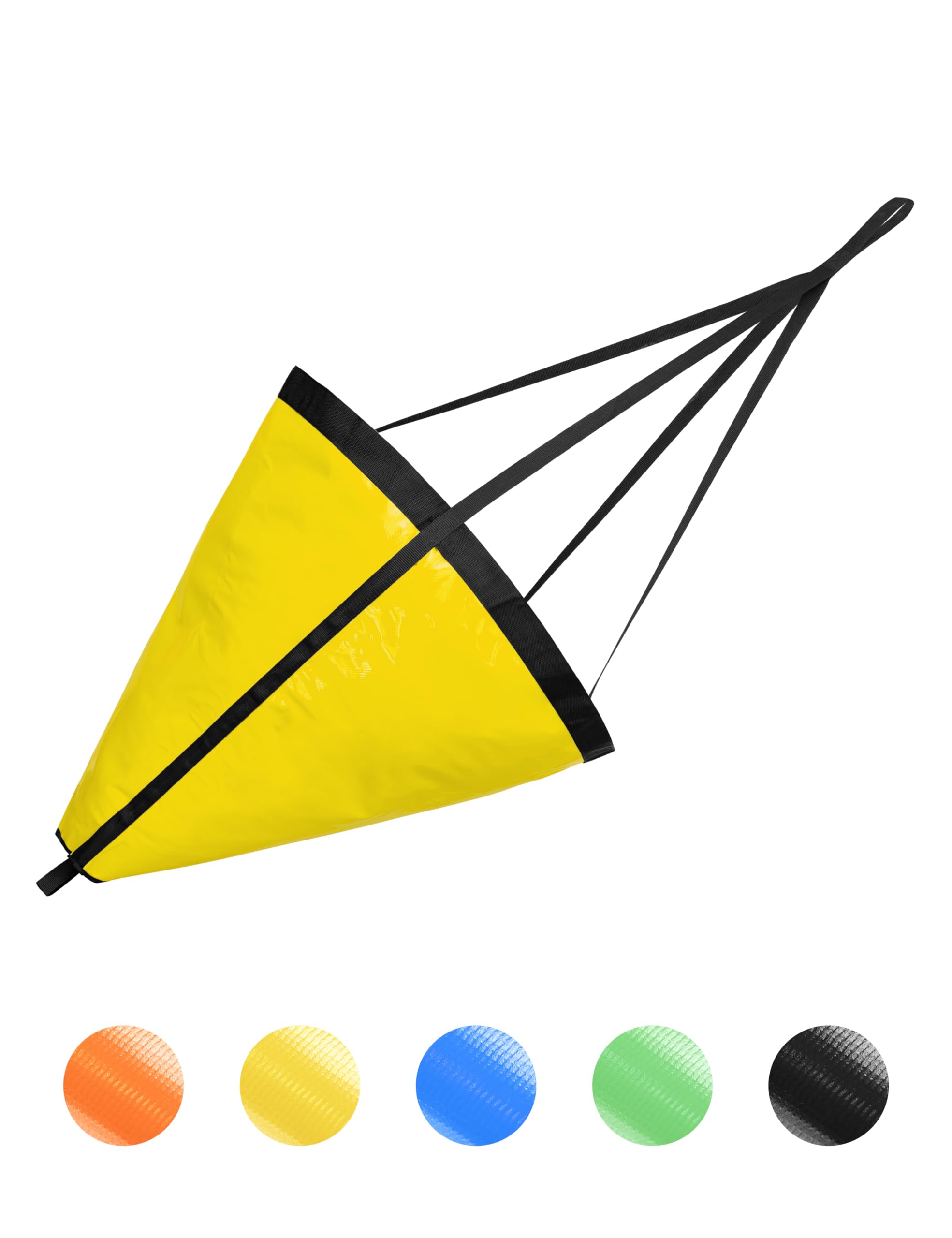 BLUEWING 42" Drift Sock Sea Anchor 3.5ft Yellow Parachute Drift Anchor Drift Sock 840D Nylon Sea Anchor Drogue for Marine Boat