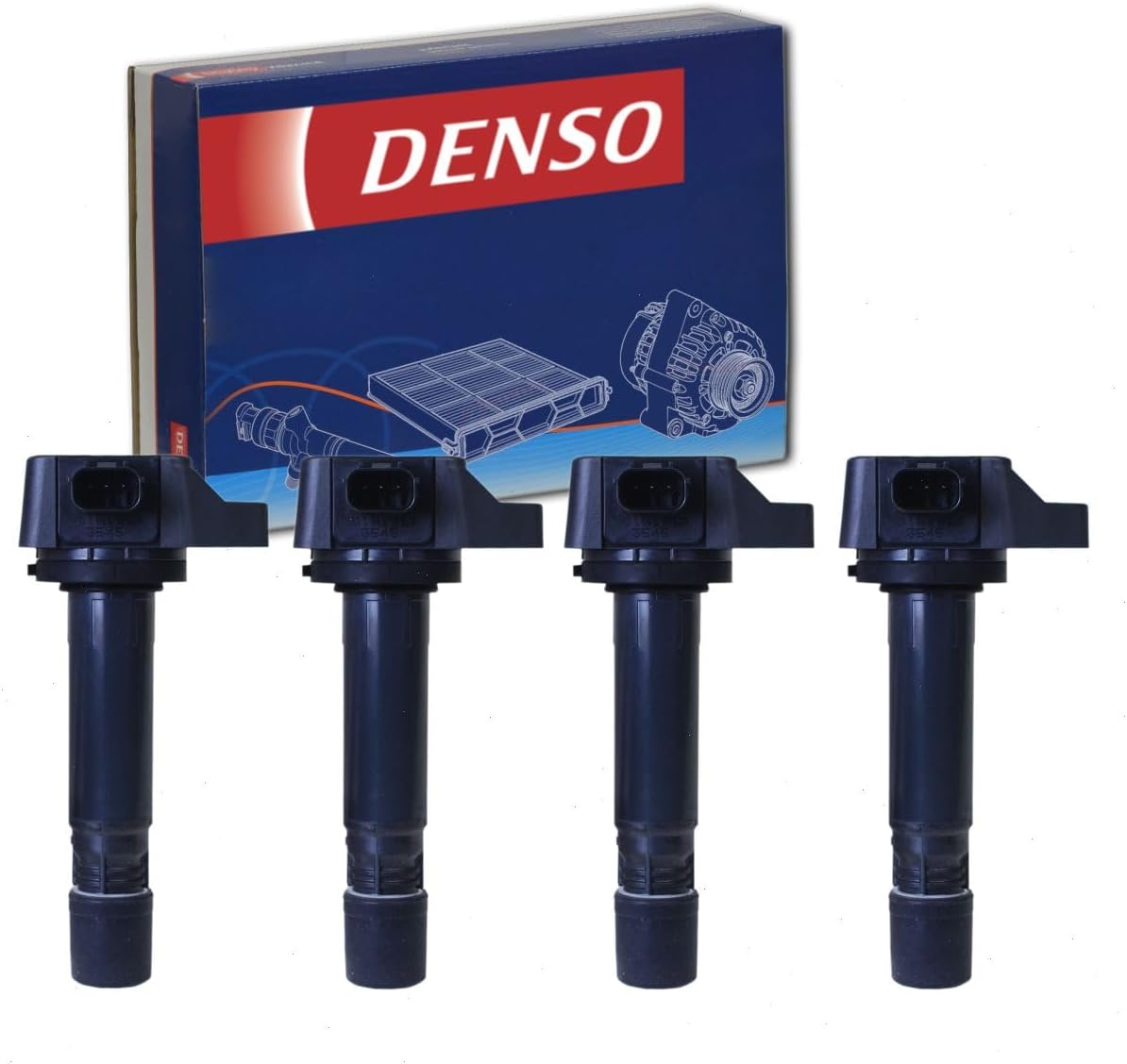 4 pc DENSO Direct Ignition Coils compatible with Honda Civic 1.8L L4 2006-2011