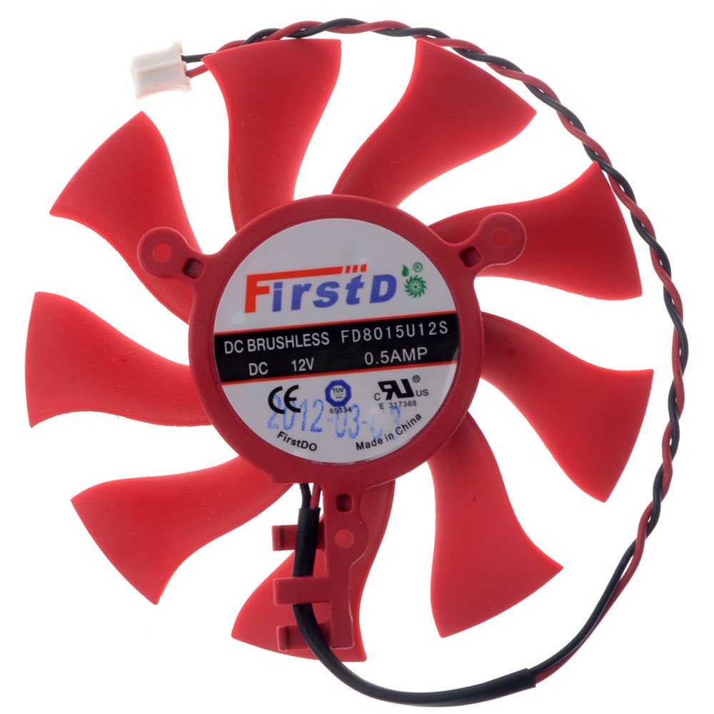 FD8015U12S Graphics Card Fan 75mm DC 12V 0.5A 2-Pin Cooling Fan Brushless Fan for XFX HD6790 HD6870 HD6770