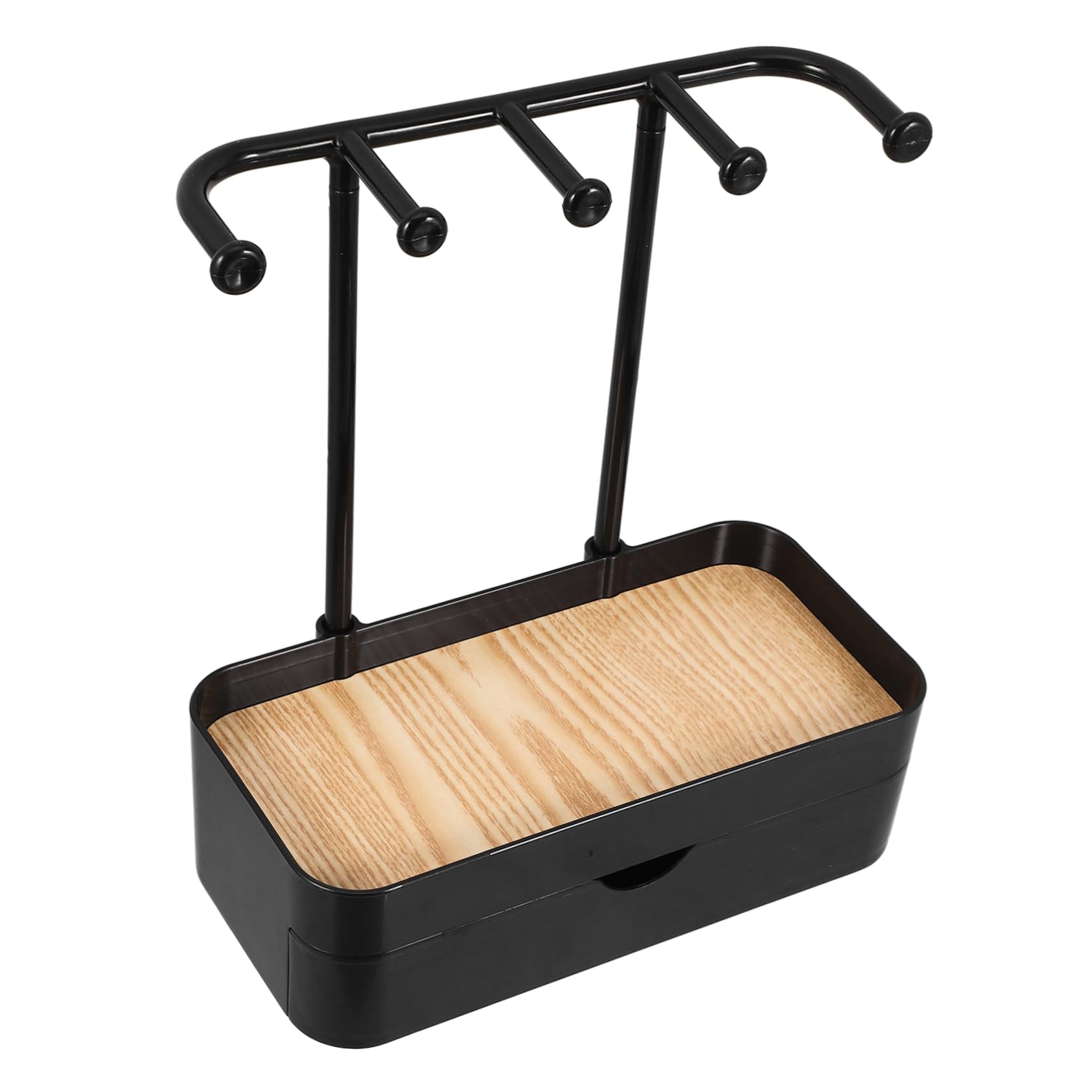 Organizer Plastico in o Legno Elegante Collane a Orecchini Strato Espositore Doppio Gioielli da Scrivania Camera Toeletta