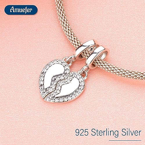 925 Sterling Silver Love Friendship Charms Infinity Pendant Friendship Splittable Heart, Couples, Hot Air Balloon, Robot Lock, Compass, Tree Double Dangle Valentine's Day Christmas For Women Friends2