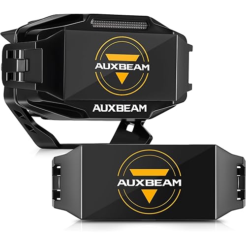 Auxbeam LED Black Pod Light Covers, 4x2.5 Inch V-MAX Series Rectangle Off Road Side Shooter Protective Covers, Polycarbonate Cube Pods Driving Work Lights Lens Mask (Fit for ZD000897)