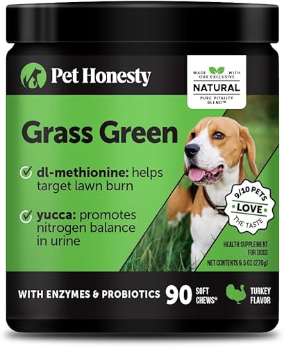 Grass Green Dog Chews - Neutralizador de orina para césped, hierba para orina de perro ayuda a mantener el patio verde a abordar las manchas de