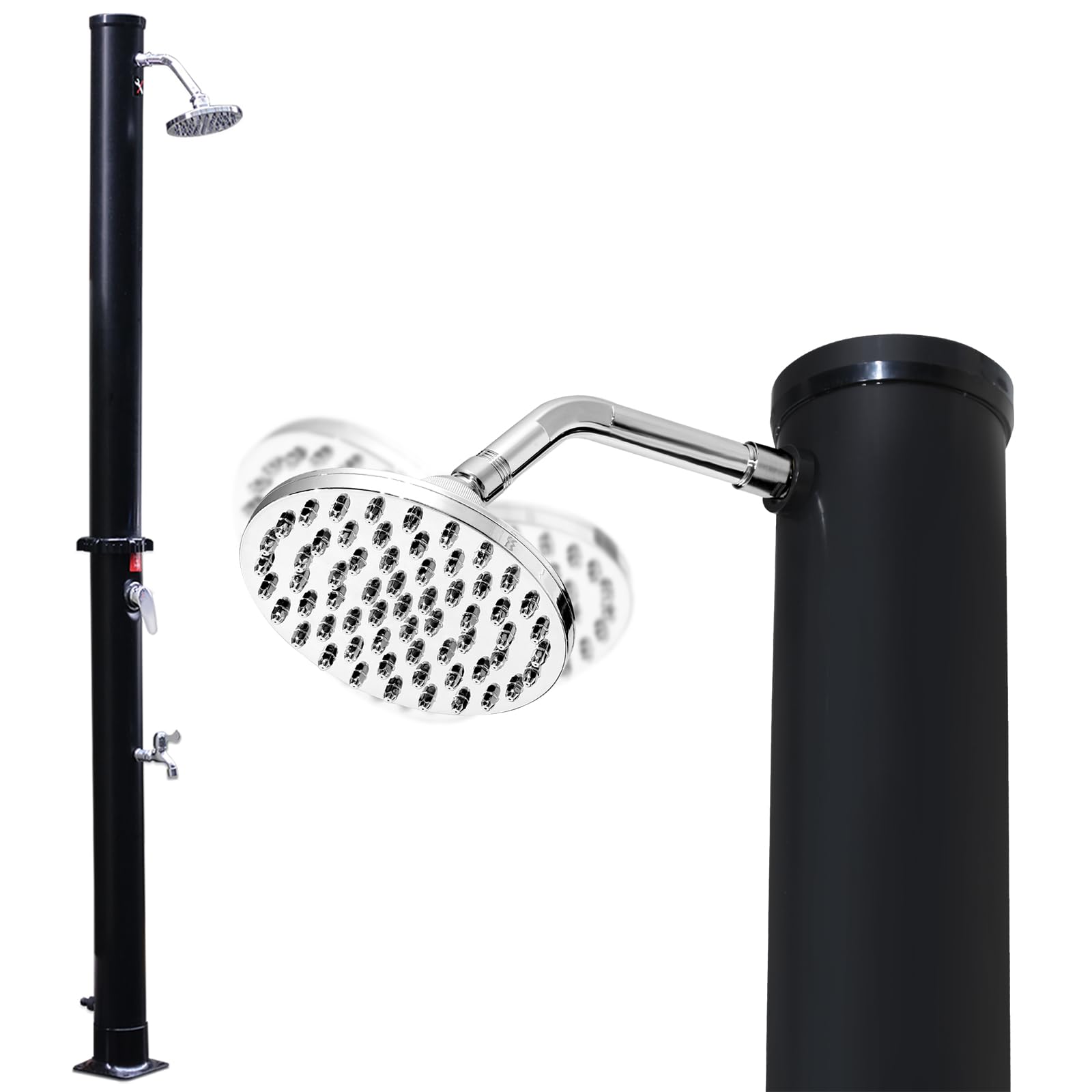 solardusche 20 Liter Solar-Gartendusche - energiesparend, schwenkbarer Duschkopf um 180°, integrierte Fußdusche, max. 60°C ohne Stromanschluss, Optimal für Garten, Camping oder am Pool