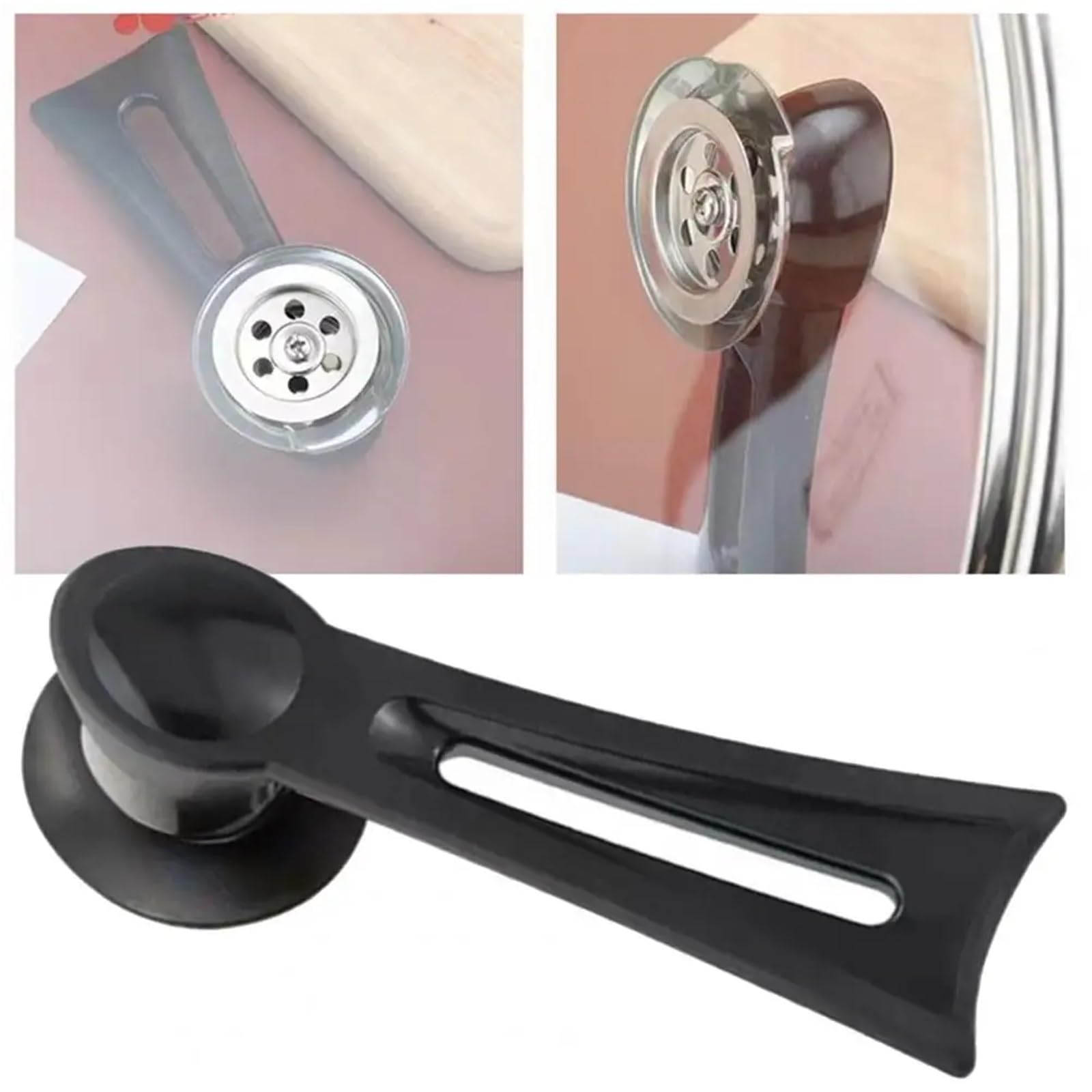 Asa de la tapa de una olla, Reemplazo de manija tapa olla y cacerola con perilla madera 8 piezas, varios tamaños(S,S)