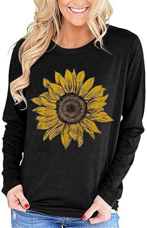 Stylish Printed Sunflower Print  Long T-shirt For Women's main image 0