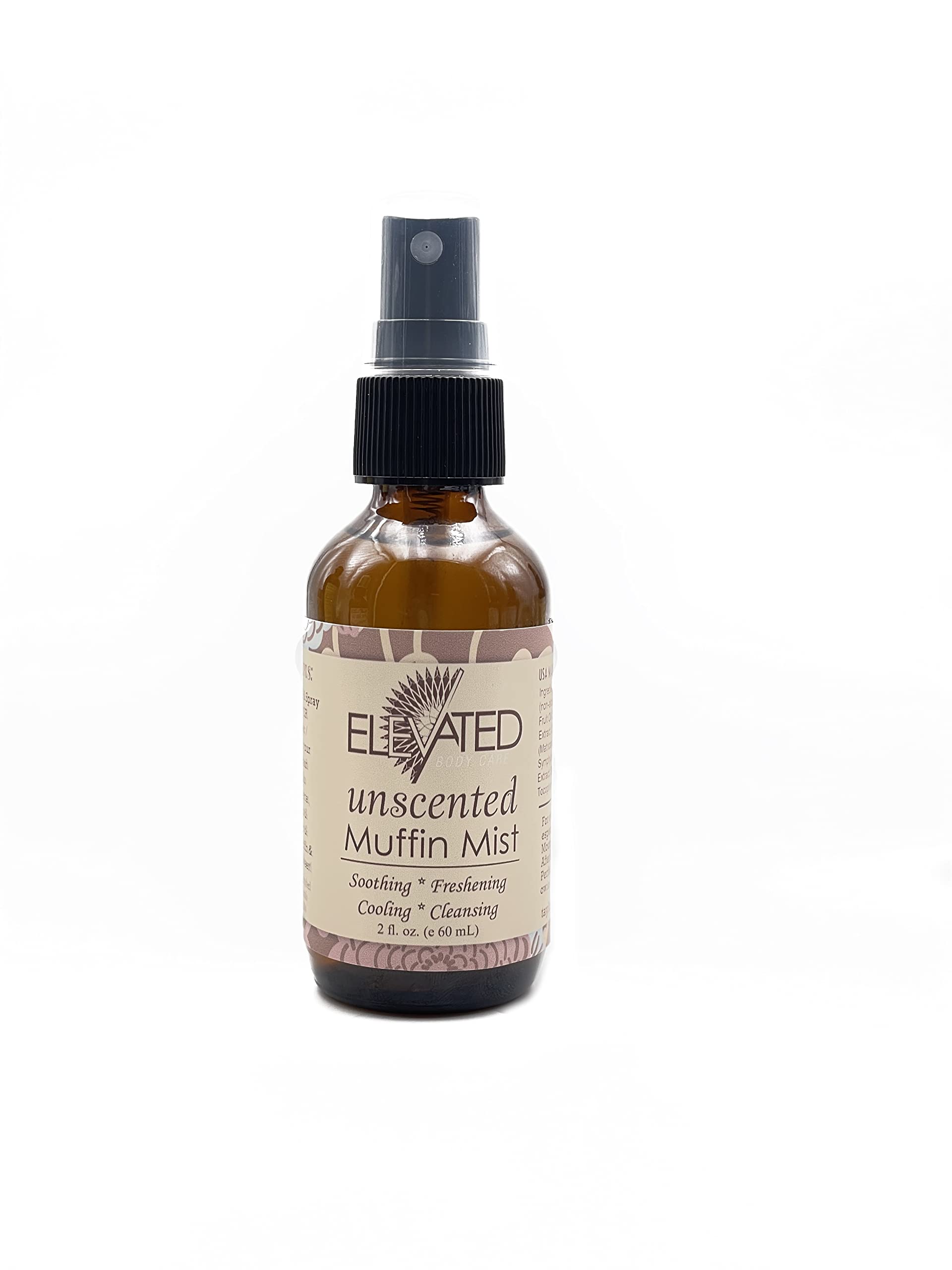 ELEVATED Muffin Mist – Organic Natural Feminine Spray| 5 Scents | Yoni Oil | Vegan | Herbal Infused Oil helps Soothe Vaginal Dryness, Itch, Soreness, Odor|Feminine Hygiene | Postpartum (Unscented)