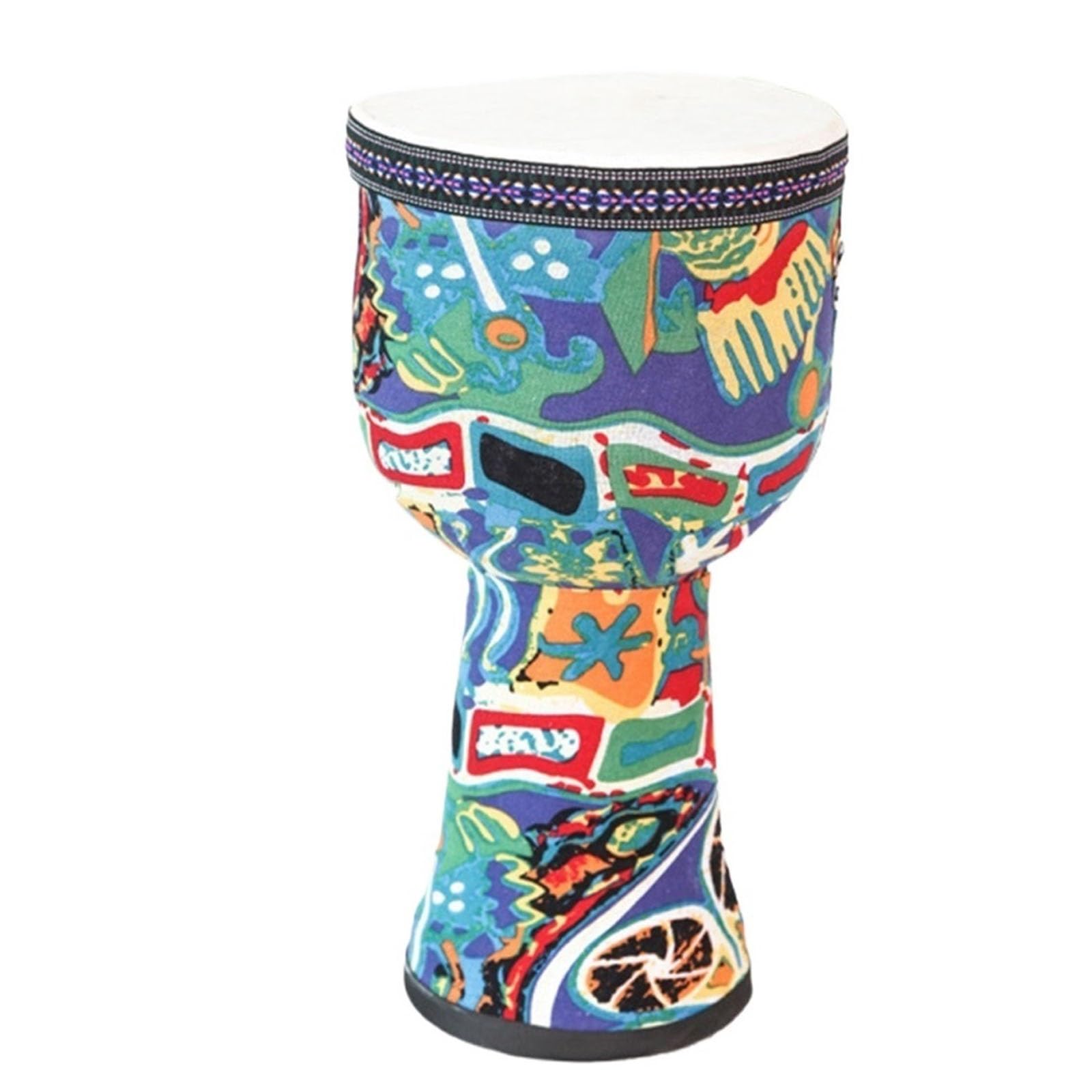 Parche de Piel de Cabra Tambor Djembe 8/10 Pulgadas Música de Inspiración Africana Yembé, Principiante Djembe Drum para Acompañamiento de Baile Tambor Africano(Large 8inch-E)