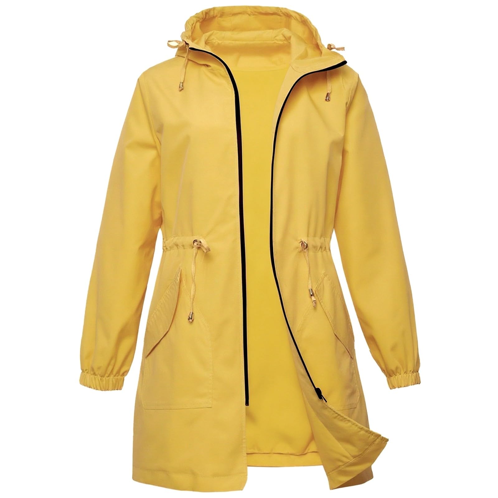 Generisch Giacca da ciclismo leggera da donna, taglie grandi, poncho antipioggia da donna, impermeabile, traspirante, giacca da trekking antivento con cerniera, giacca per le mezze stagioni, giacca
